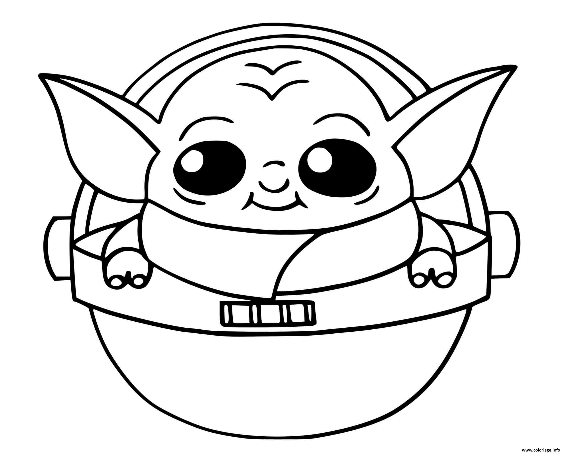 Dessin Baby Yoda from the Mandalorian Fortnite Season 5 Coloriage Gratuit à Imprimer