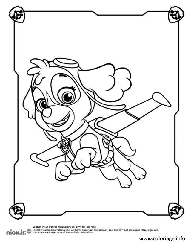 Dessin Stella Skye en plein vol pat patrouille Coloriage Gratuit à Imprimer