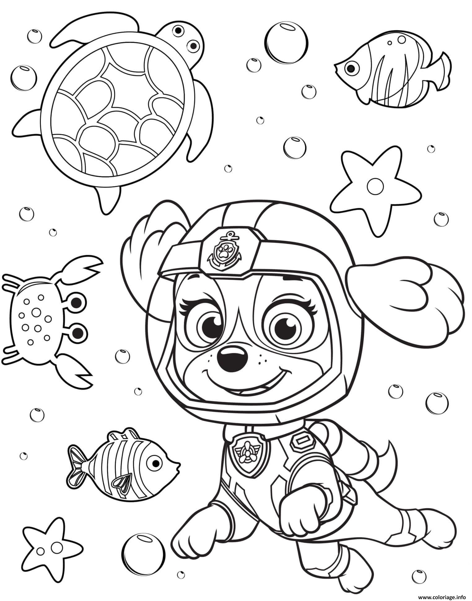 Coloriage Stella Pat Patrouille Skye Paw Patrol Dessin Stella à