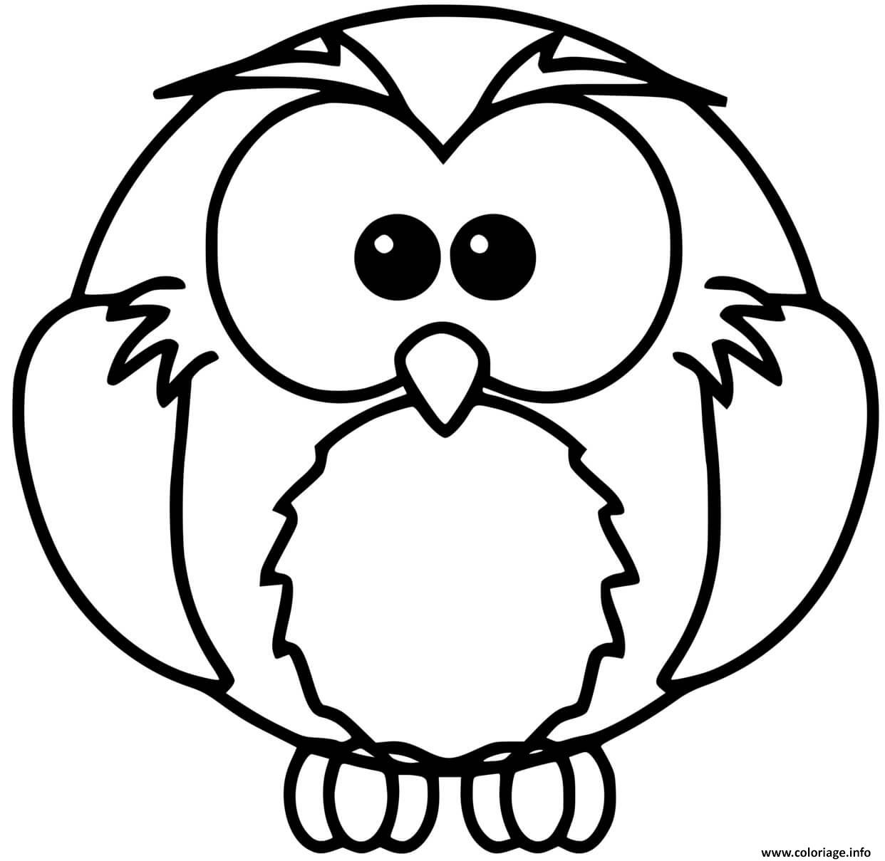 Dessin hibou oiseau rapace Coloriage Gratuit à Imprimer