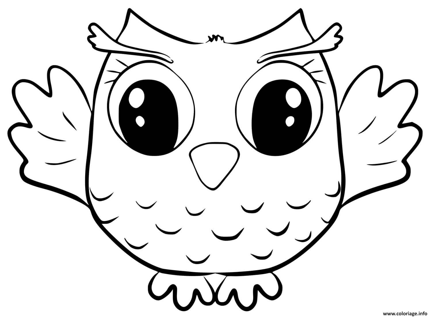 Dessin chouette petit hibou mignon Coloriage Gratuit à Imprimer