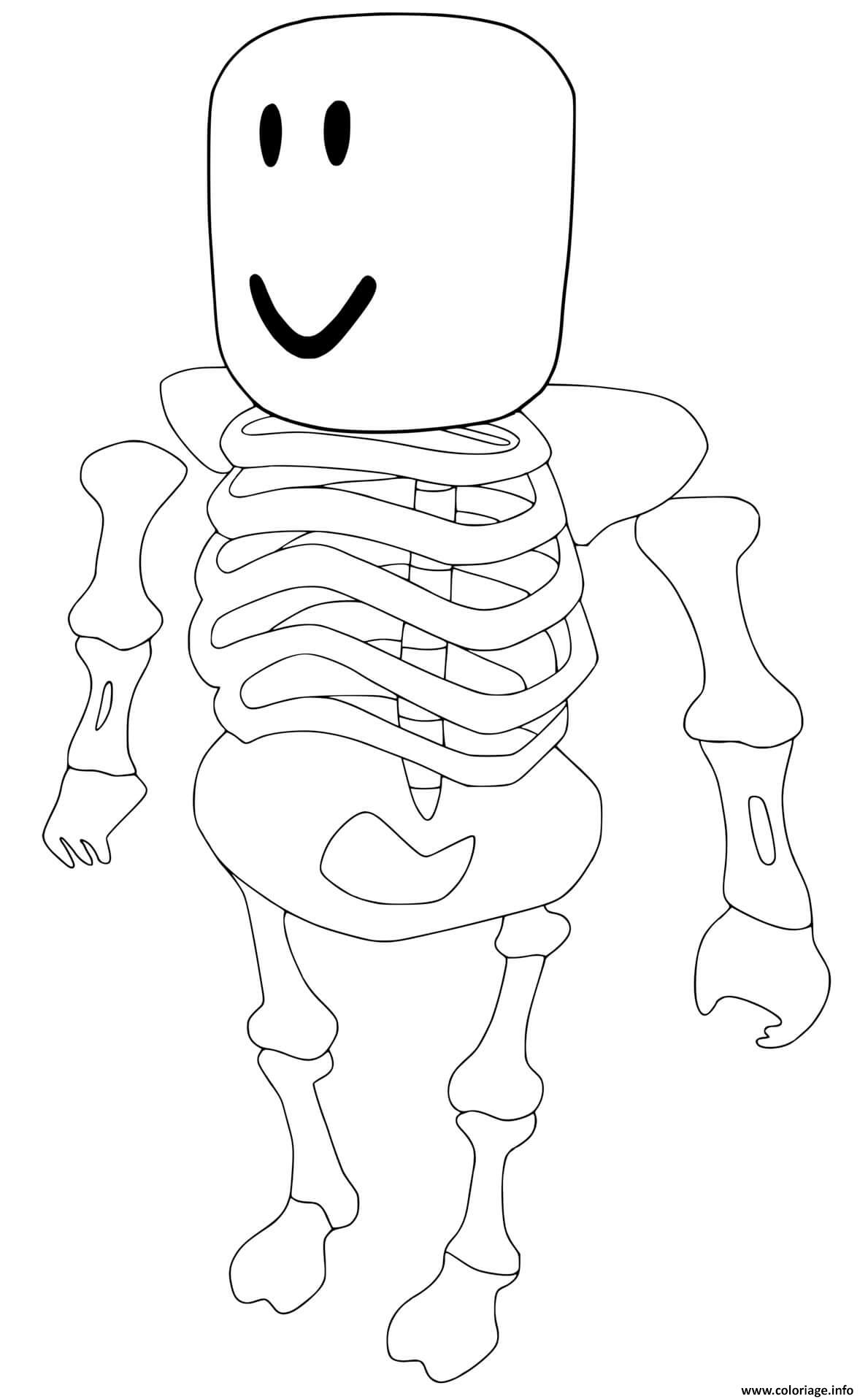Dessin Roblox Skeleton Coloriage Gratuit à Imprimer
