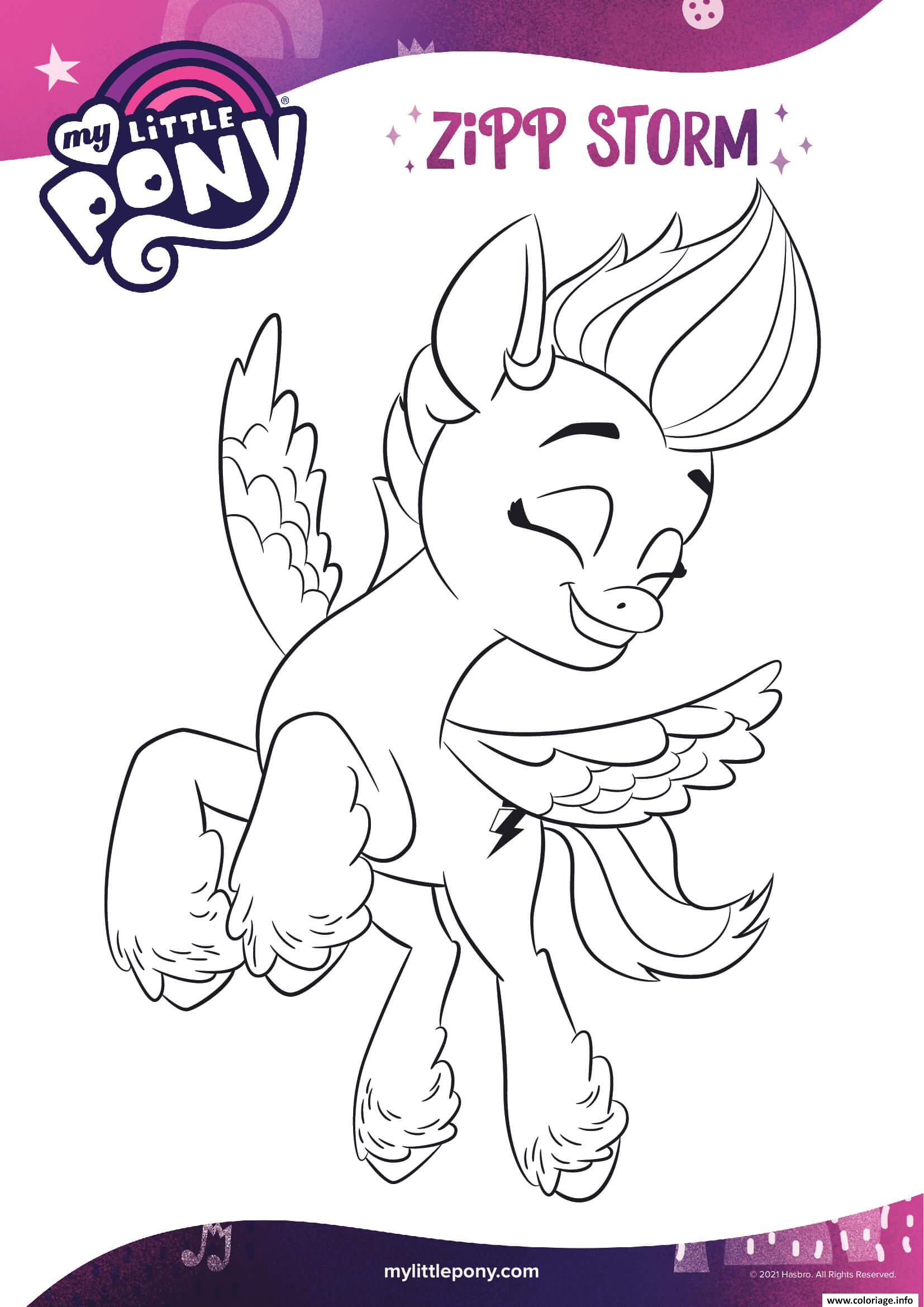 Dessin zipp storm est le poney rebelle mlp 5 Coloriage Gratuit à Imprimer