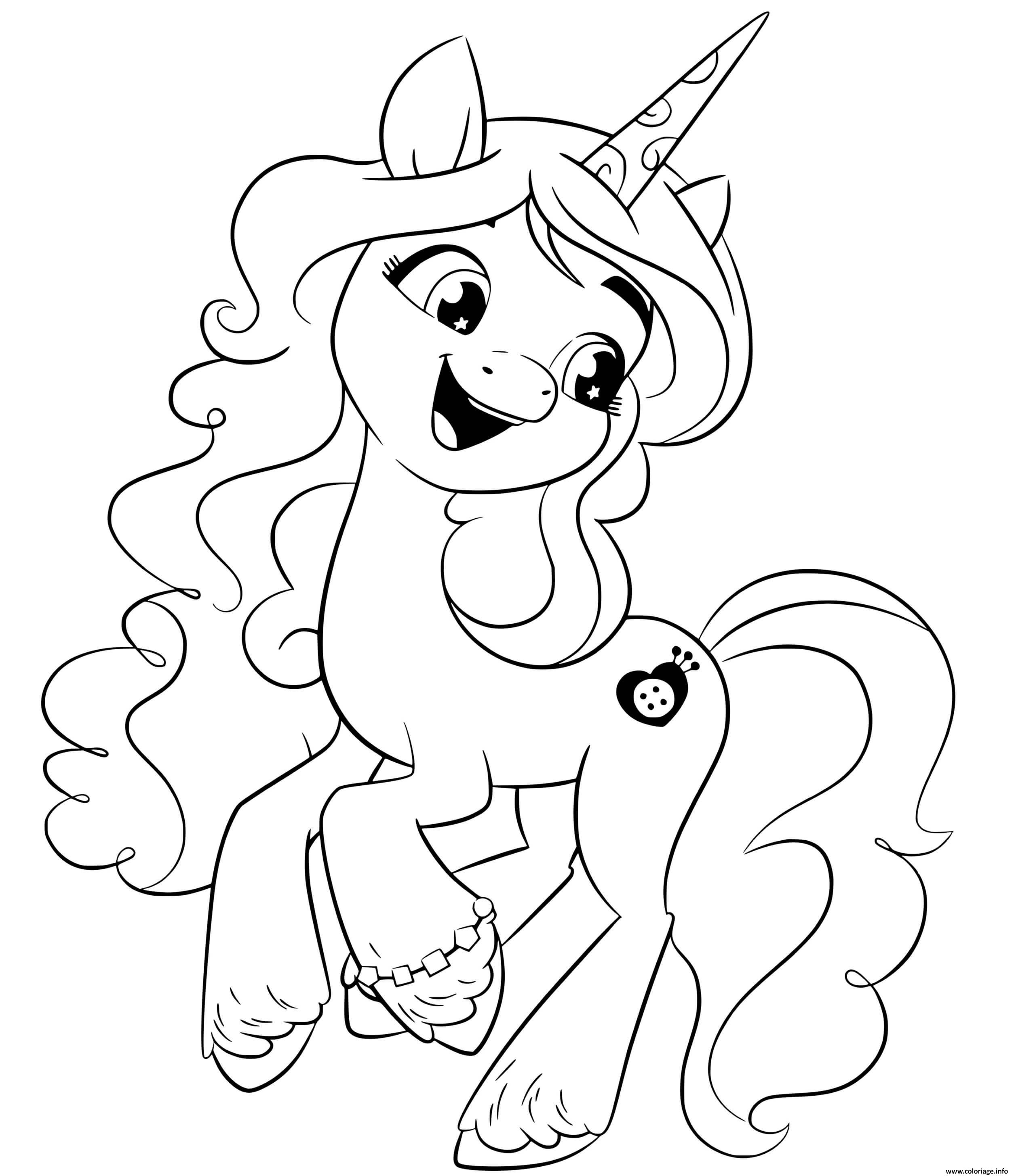 Dessin izzy moonbow energetic unicorn mlp 5 Coloriage Gratuit à Imprimer