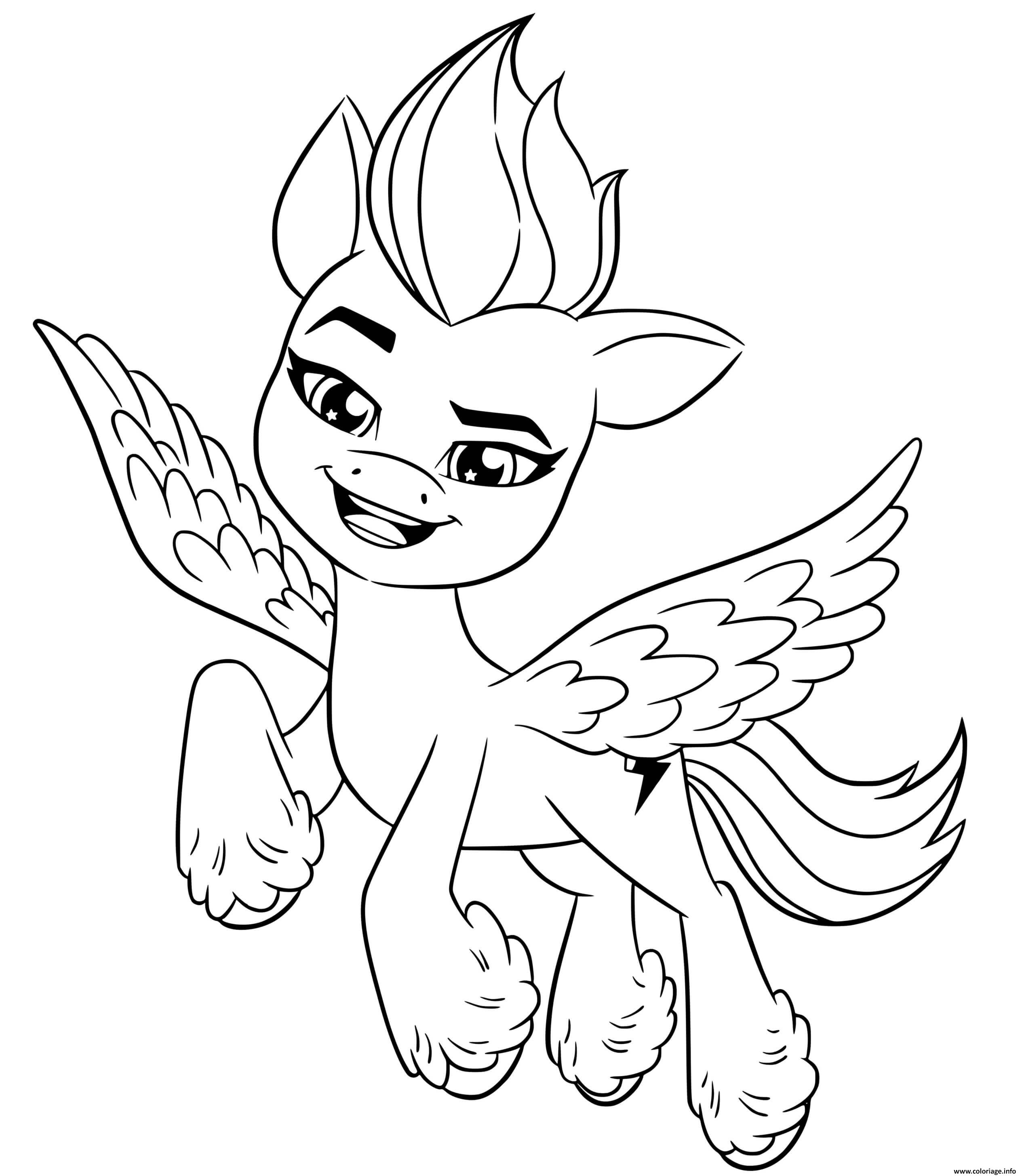 Dessin zipp storm poney licorne mlp 5 Coloriage Gratuit à Imprimer