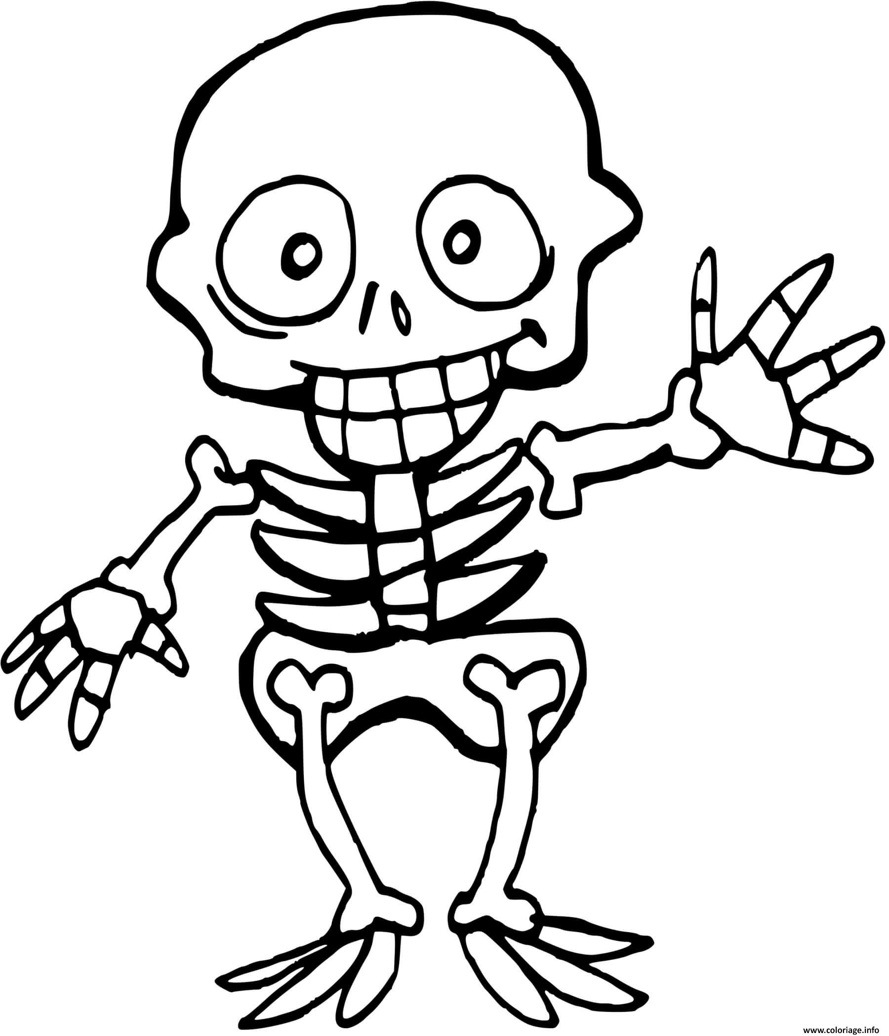 Dessin squelette enfant halloween Coloriage Gratuit à Imprimer