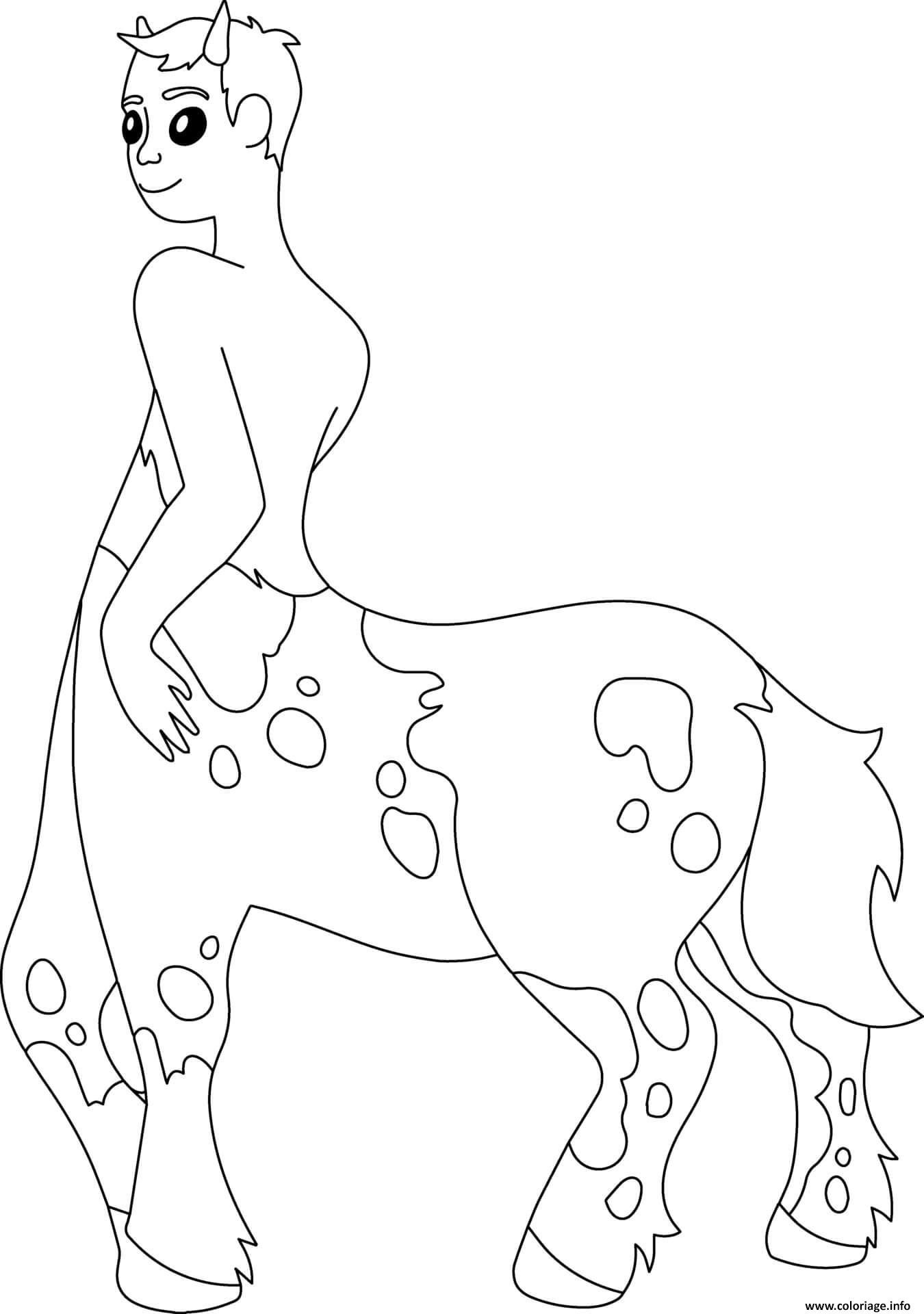 Dessin centaure mi homme mi cheval mythologie grecque Coloriage Gratuit à Imprimer