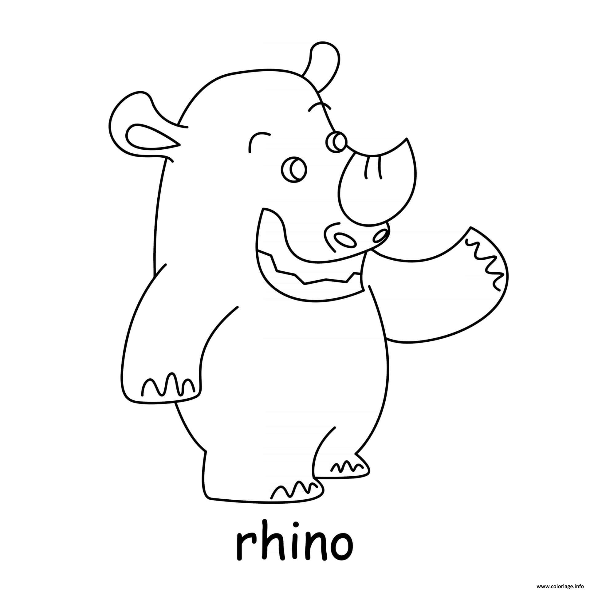 Coloriage Rhino Dessin à Imprimer