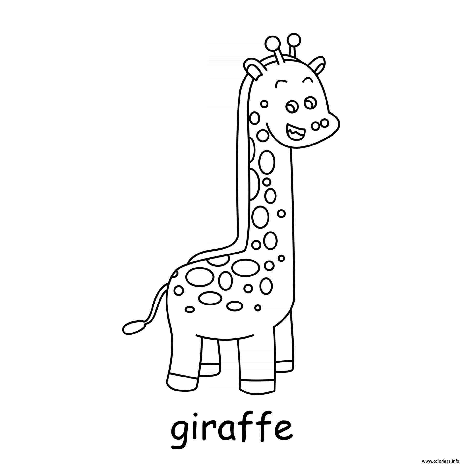 Dessin girafe animal sauvage zoo Coloriage Gratuit à Imprimer