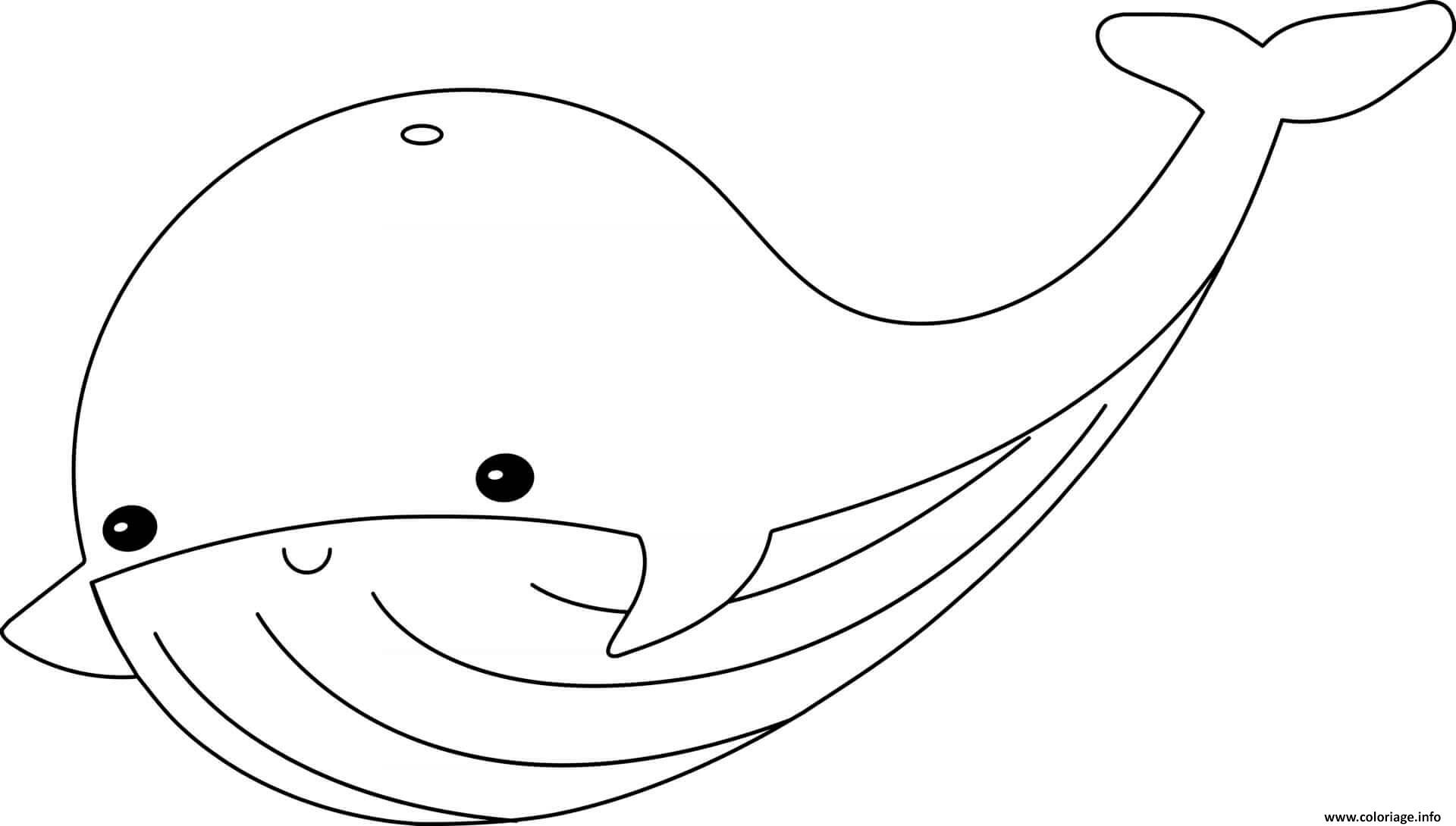 Dessin baleine animal marin mignon Coloriage Gratuit à Imprimer