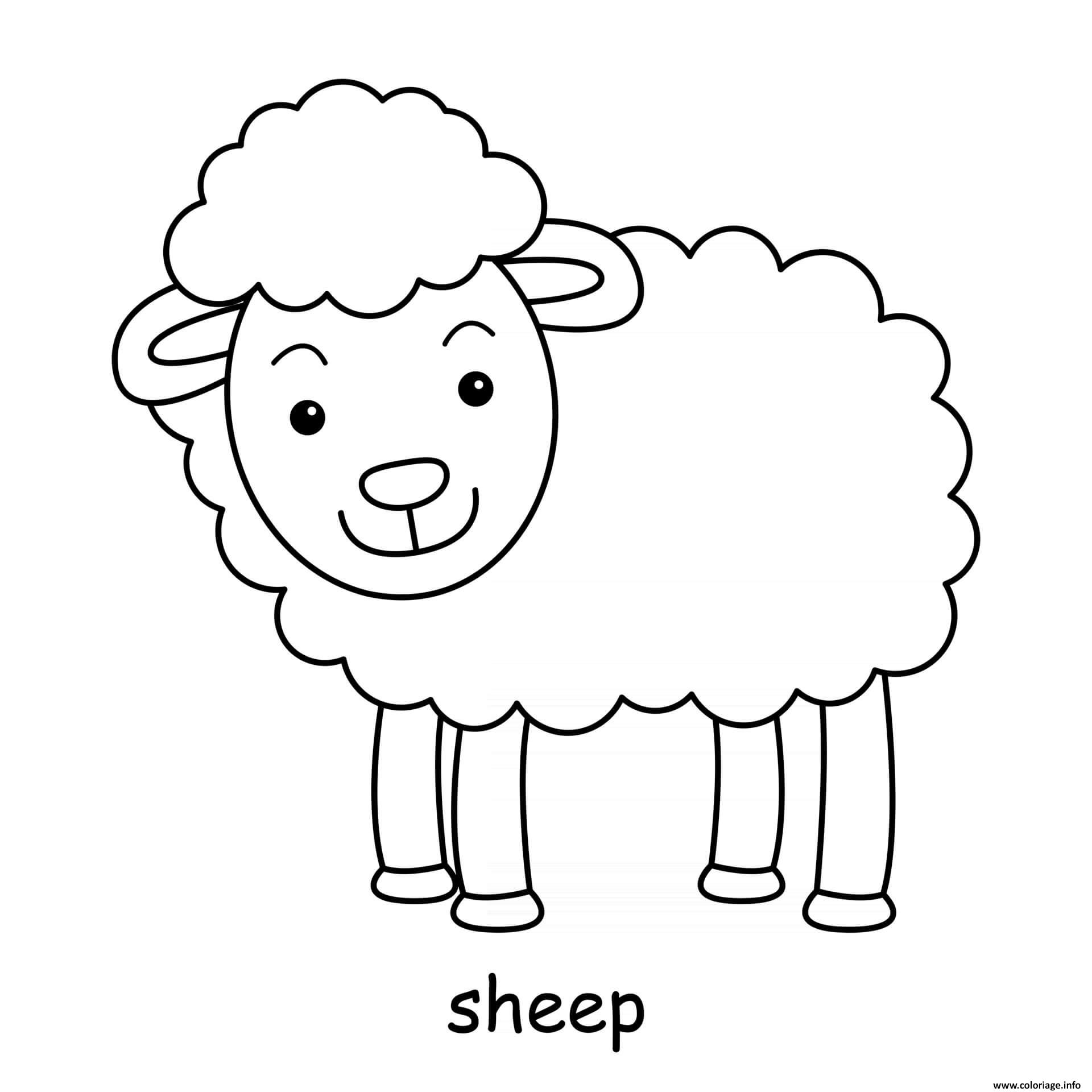 Coloriage Mouton Animal De La Ferme Dessin à Imprimer