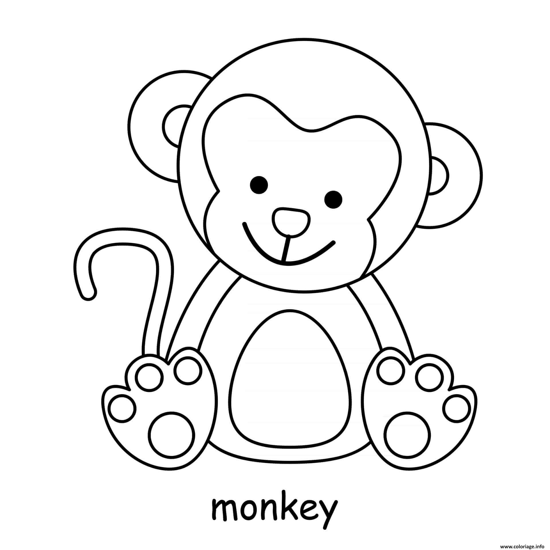 Coloriage Singe Adorable Bebe Dessin Animal à Imprimer