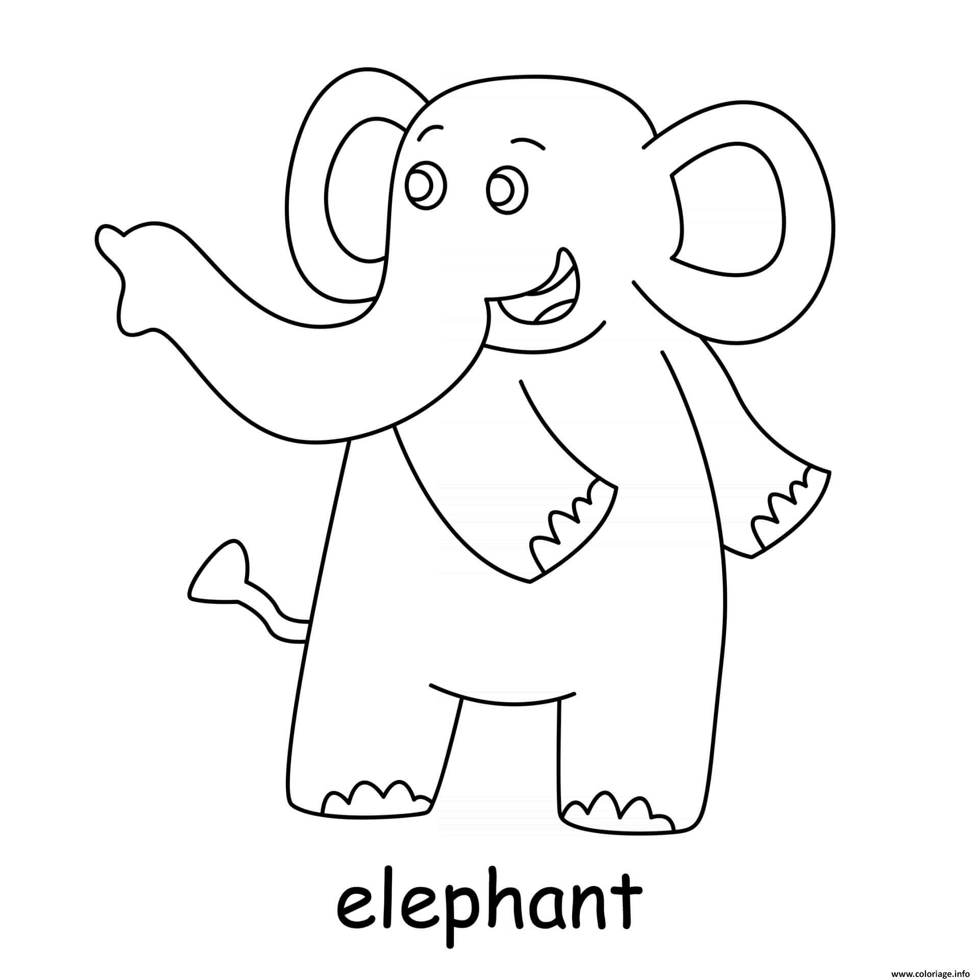 Coloriage Elephant Dessin à Imprimer