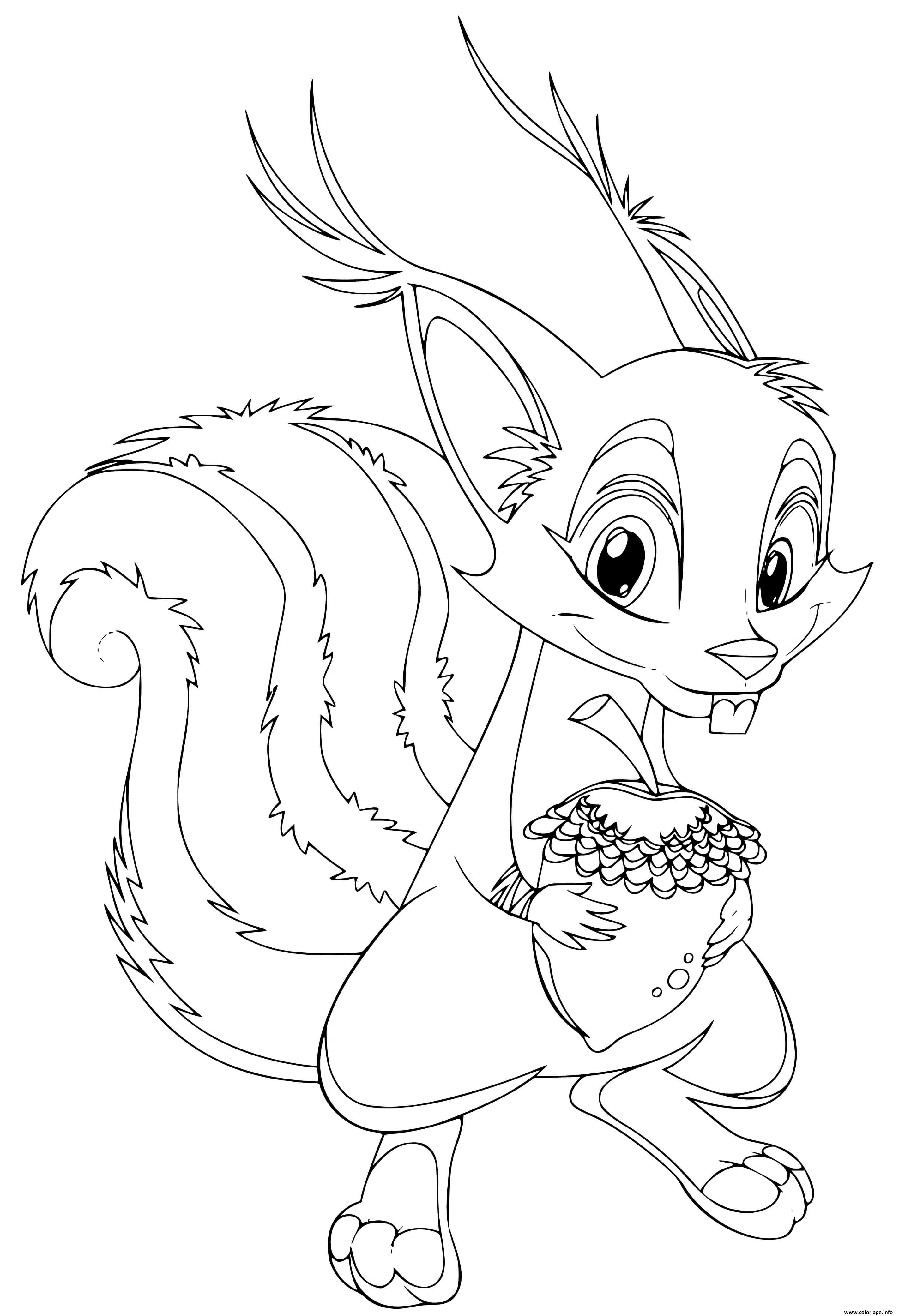 Dessin ecureuil squirrel Coloriage Gratuit à Imprimer