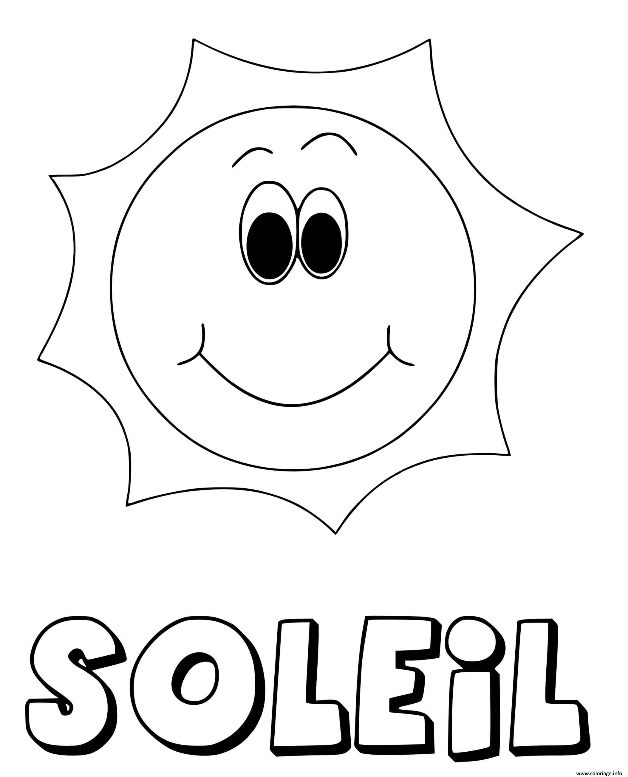 Dessin soleil maternelle Coloriage Gratuit à Imprimer