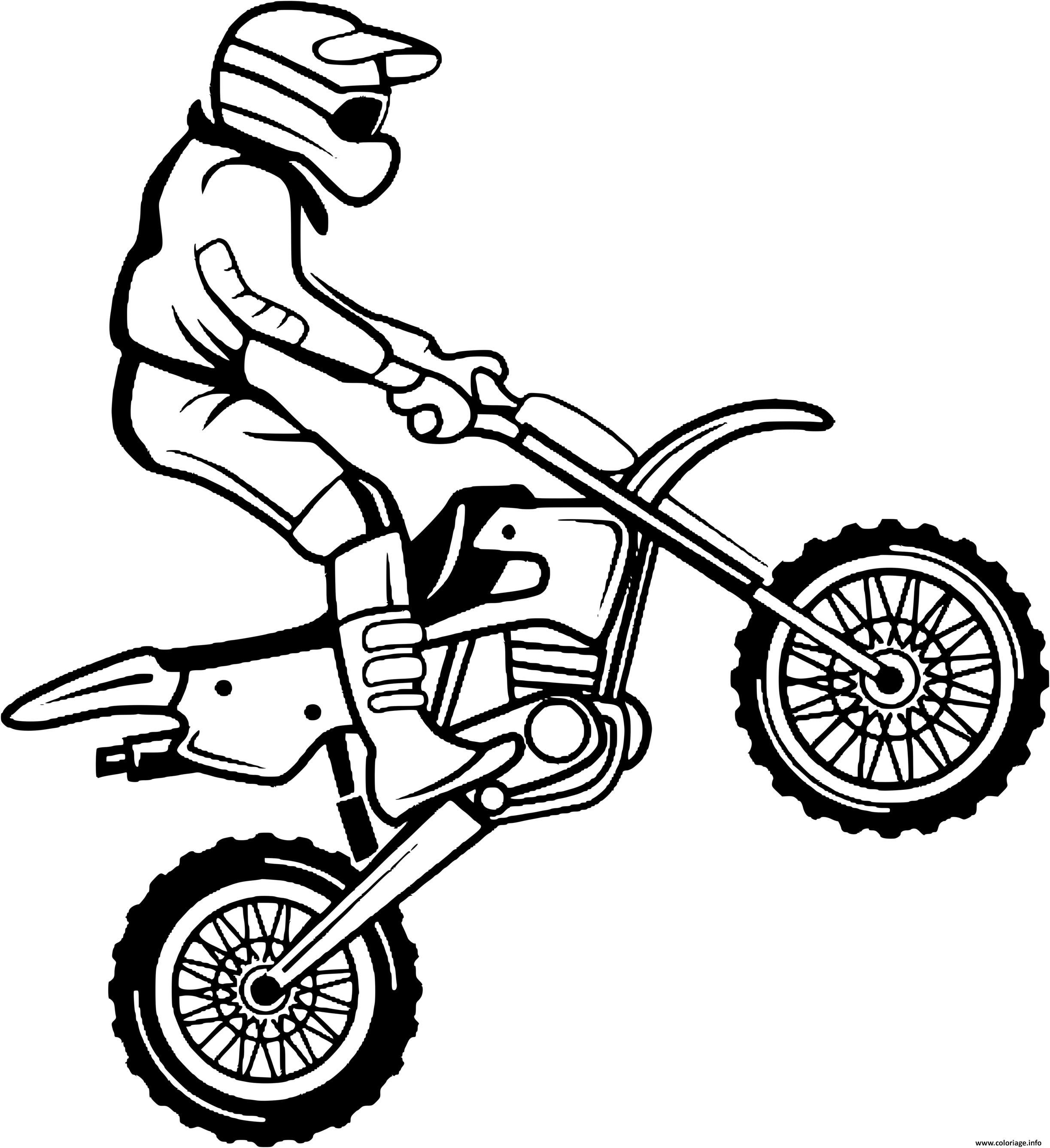 Dessin moto cross sport Coloriage Gratuit à Imprimer