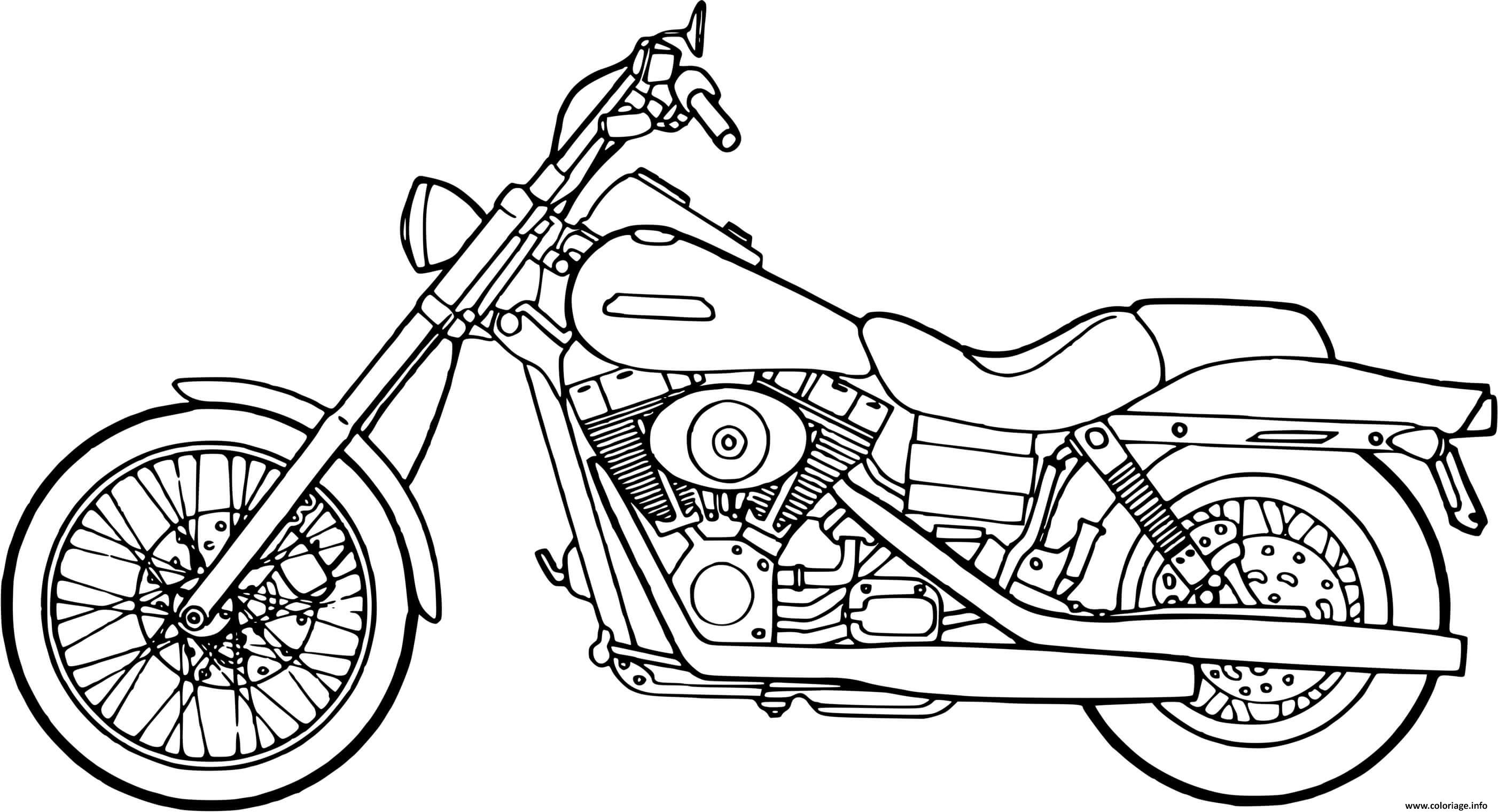 Coloriage Moto Harley Davidson Moteur Pan America Dessin à Imprimer