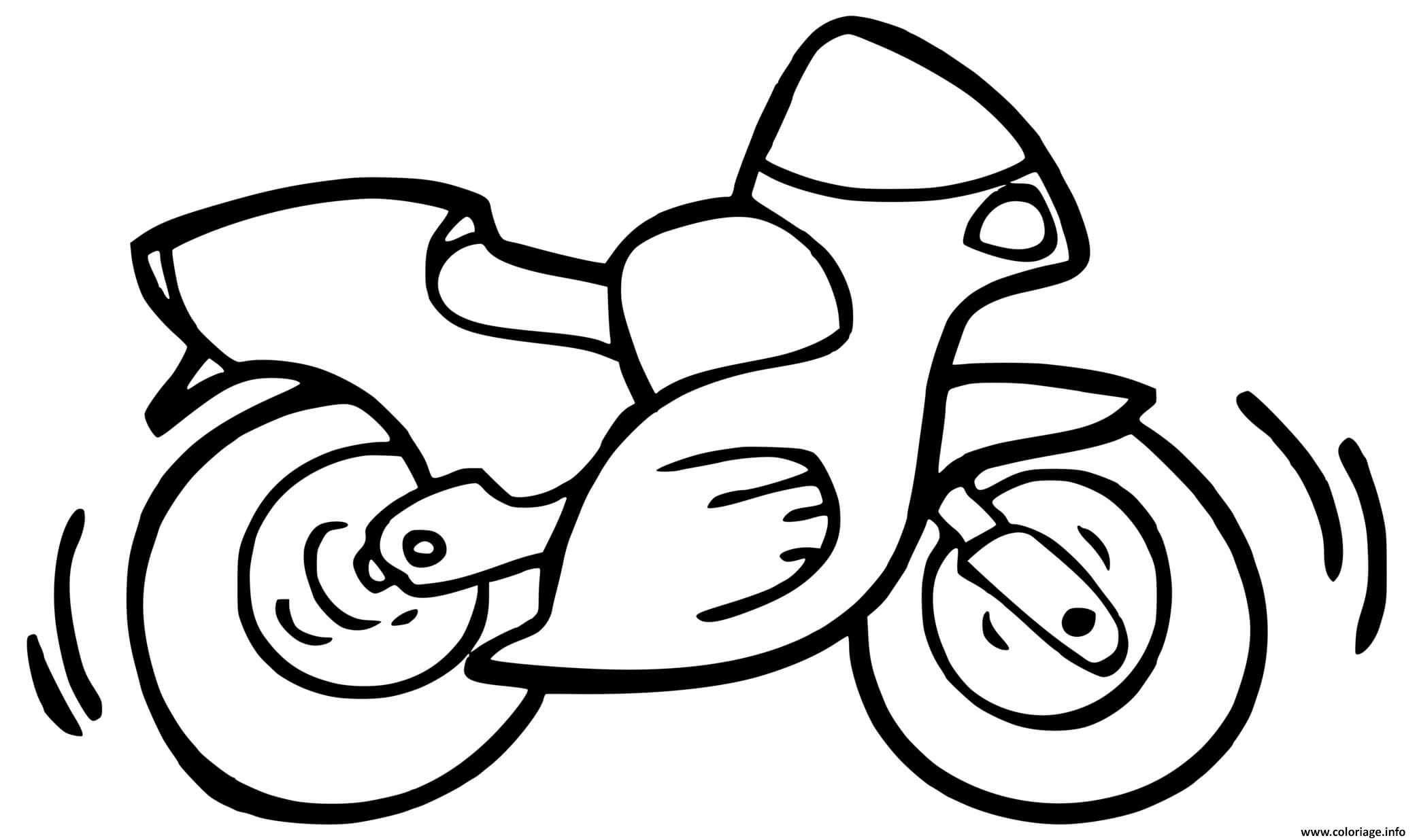 Dessin moto facile simple Coloriage Gratuit à Imprimer