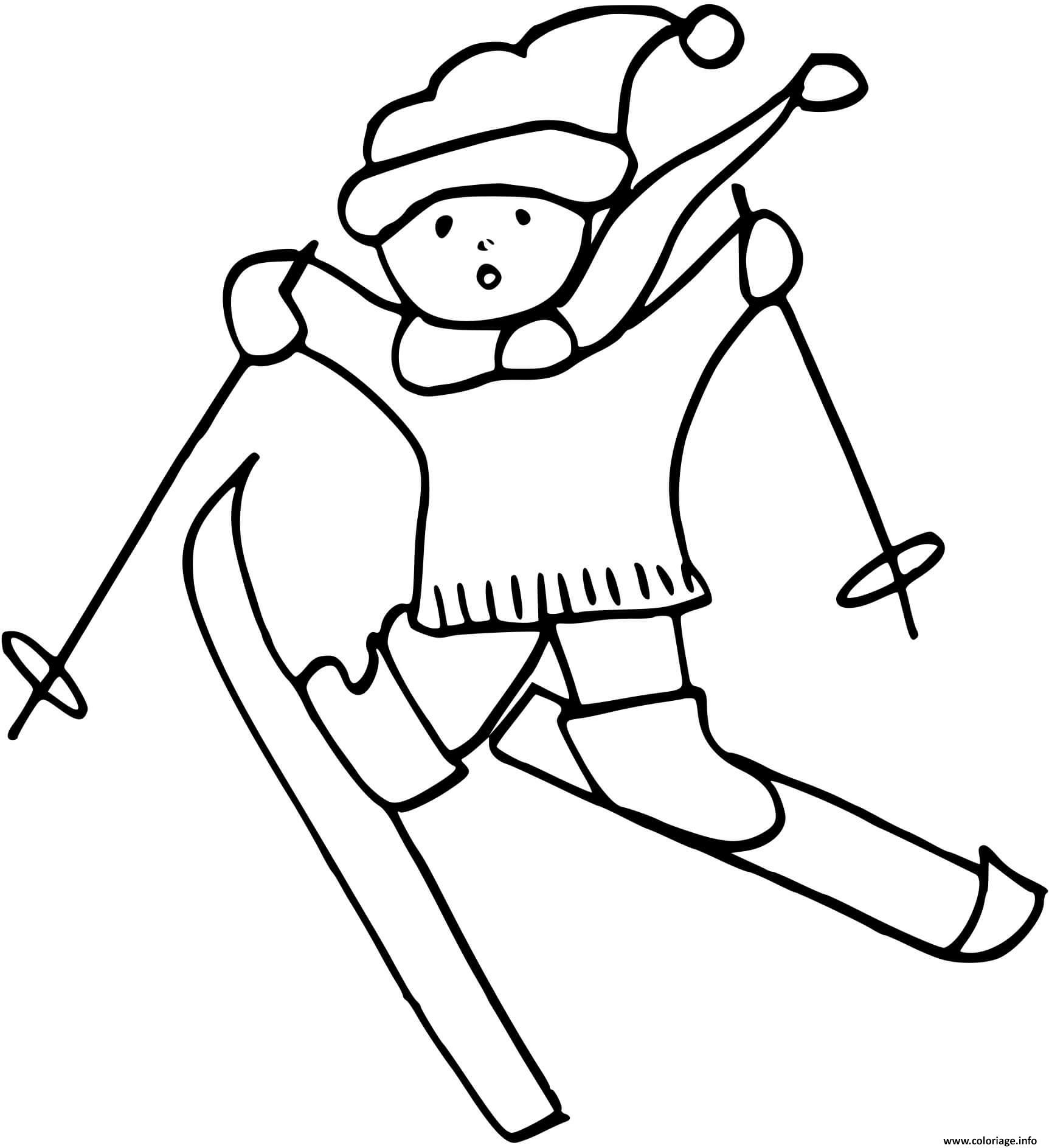 Dessin saut de ski Coloriage Gratuit à Imprimer