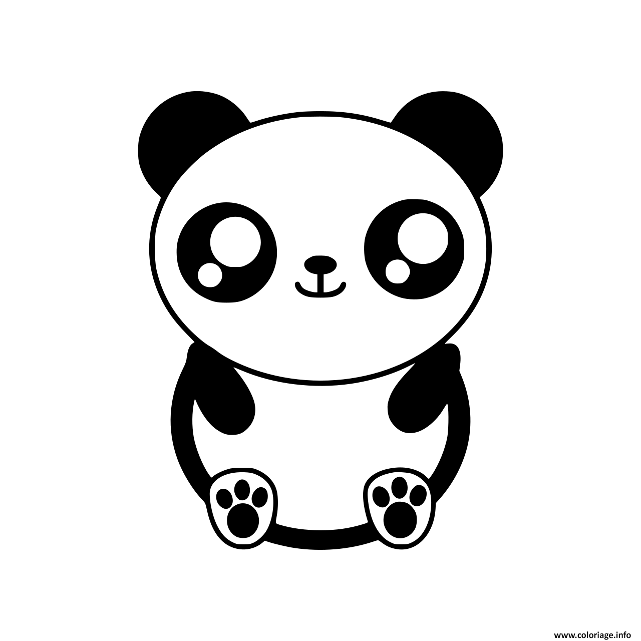 Dessin facile mignon panda Coloriage Gratuit à Imprimer