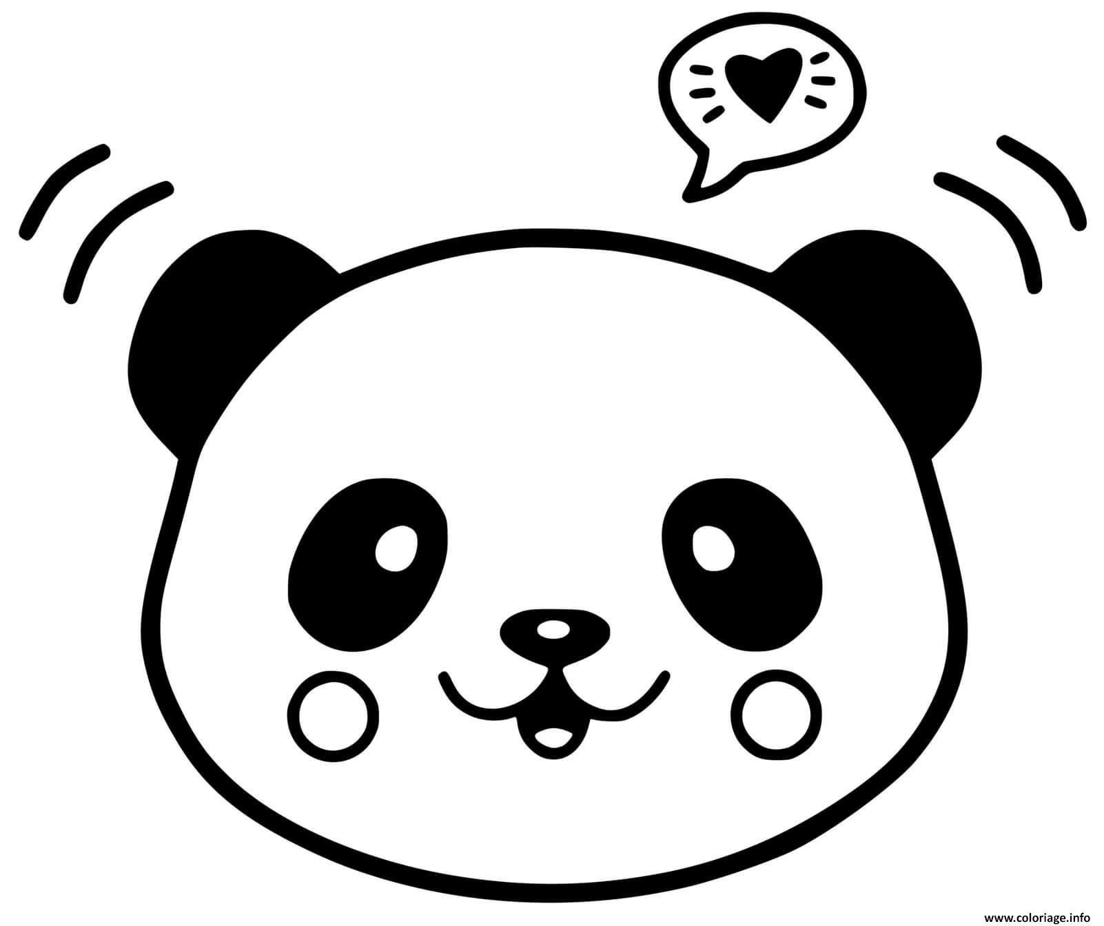 Coloriage Panda Facile Mignon Dessin à Imprimer