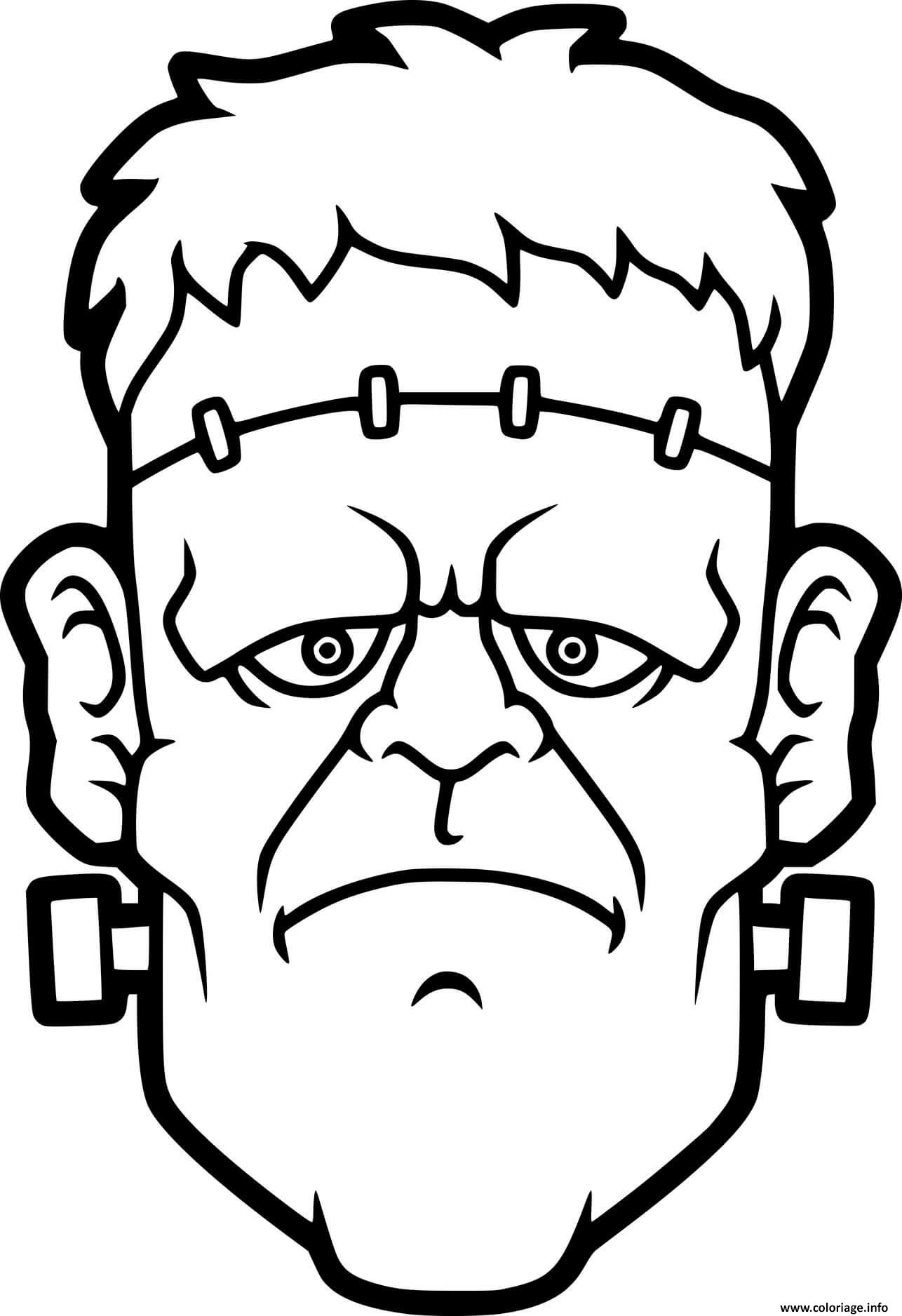 Dessin Realistic Frankenstein Head Coloriage Gratuit à Imprimer