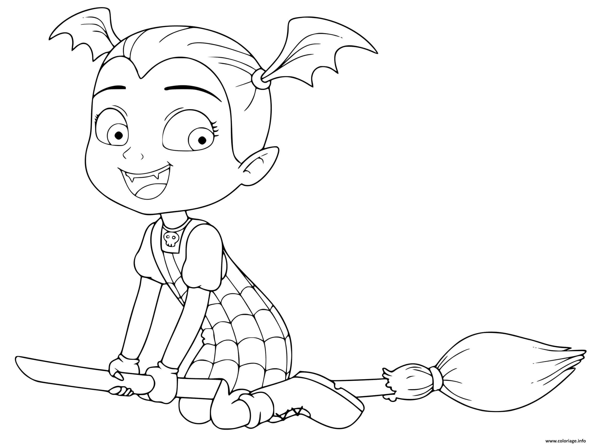 Dessin vampirina la vampire vol comme une sorciere Coloriage Gratuit à Imprimer