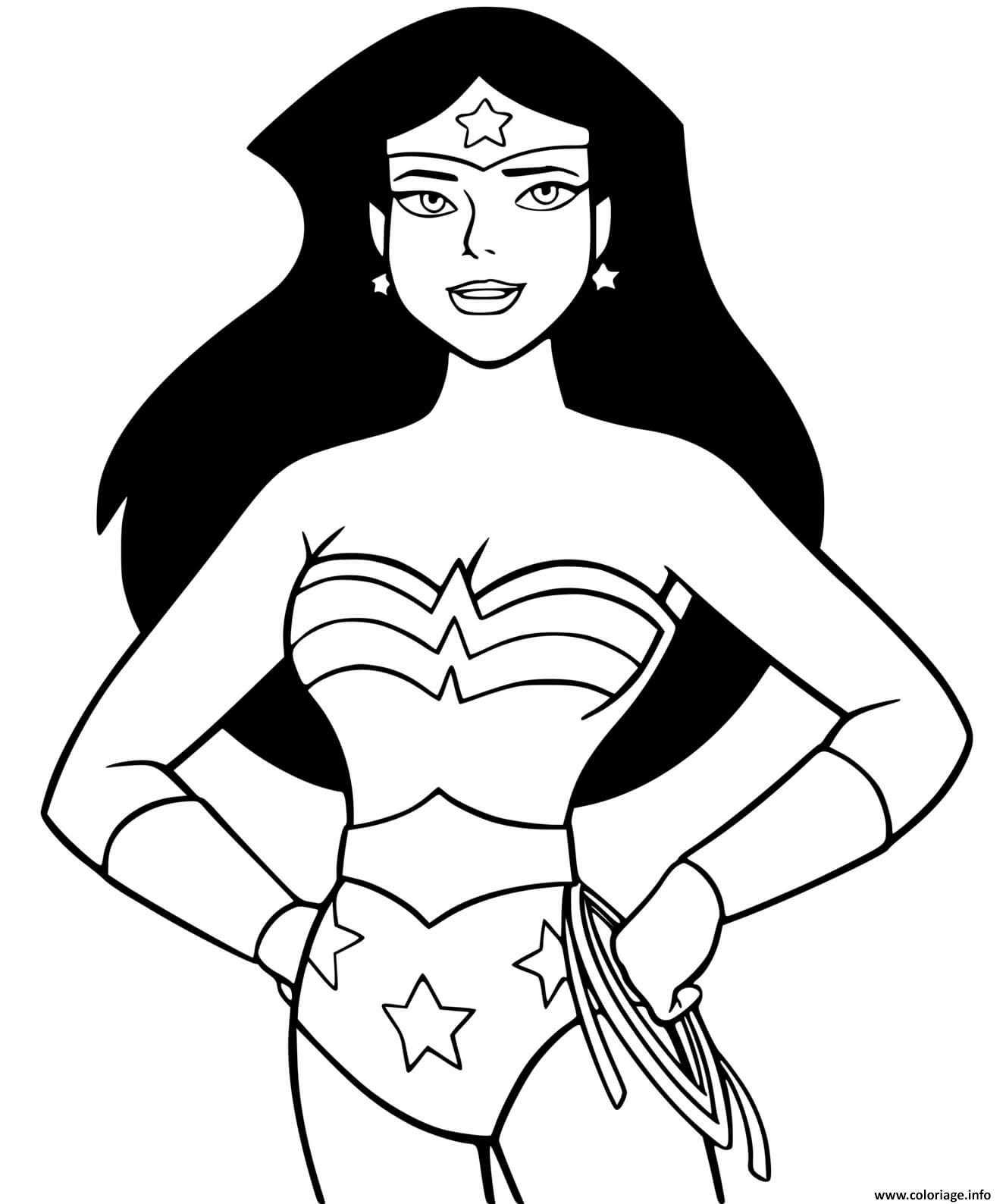 Dessin Super heroine wonder woman cartoon dessin anime enfant dc comics Coloriage Gratuit à Imprimer