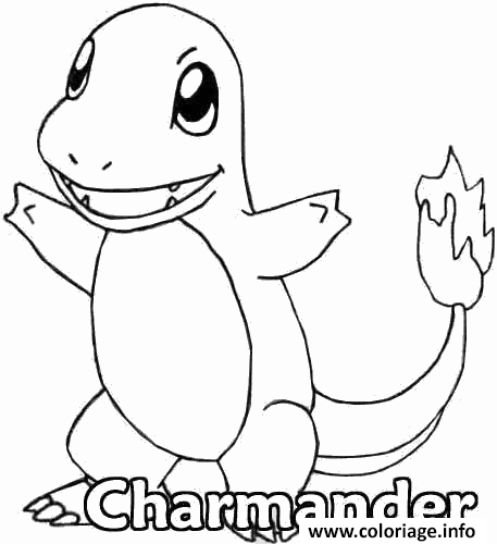 Coloriage Pokemon 004 Charmander Dessin à Imprimer