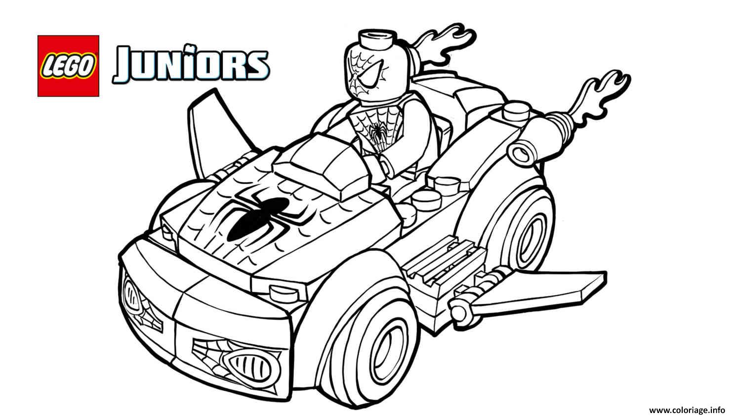 Dessin lego spiderman 2 voiture lego Coloriage Gratuit à Imprimer