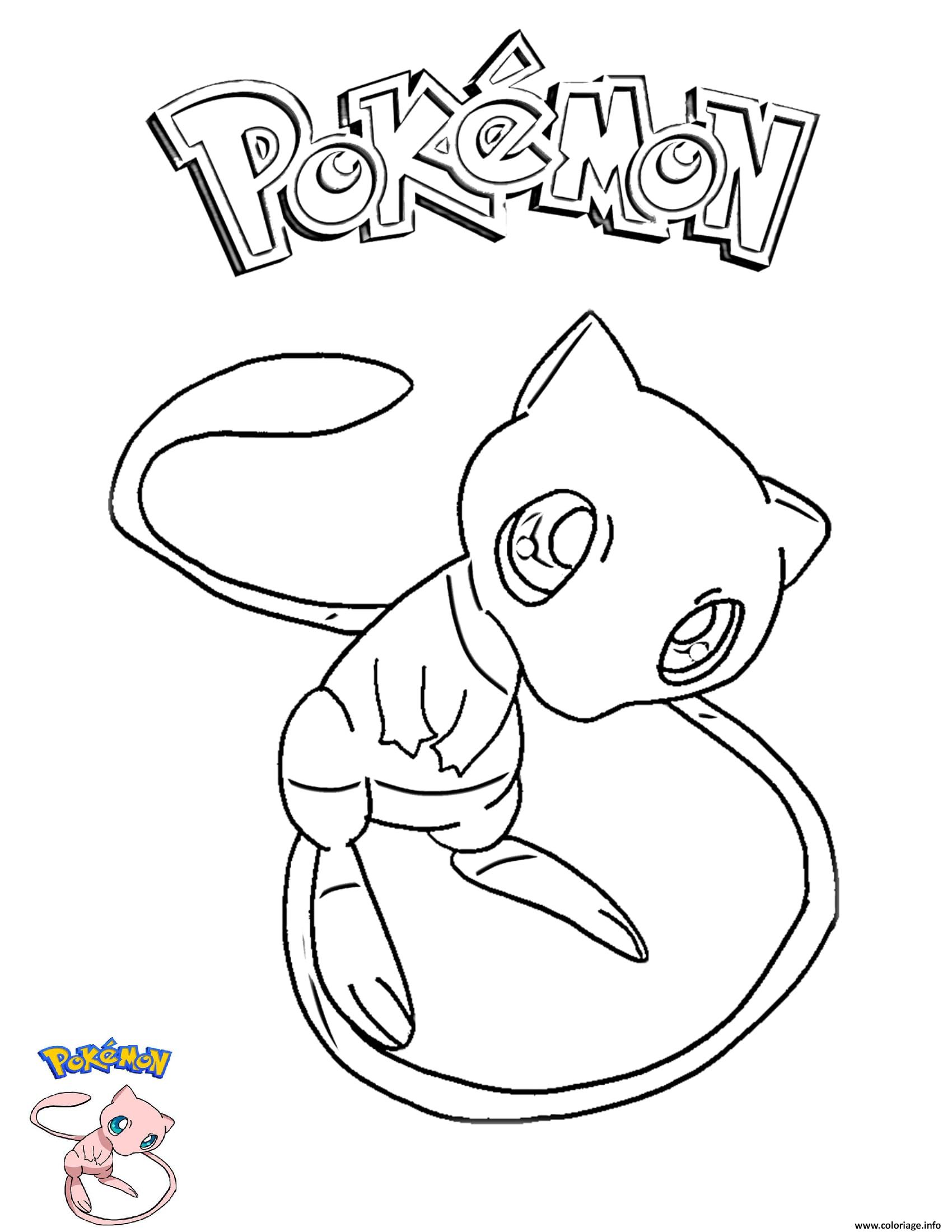 Coloriage Mew Pokemon Dessin à Imprimer