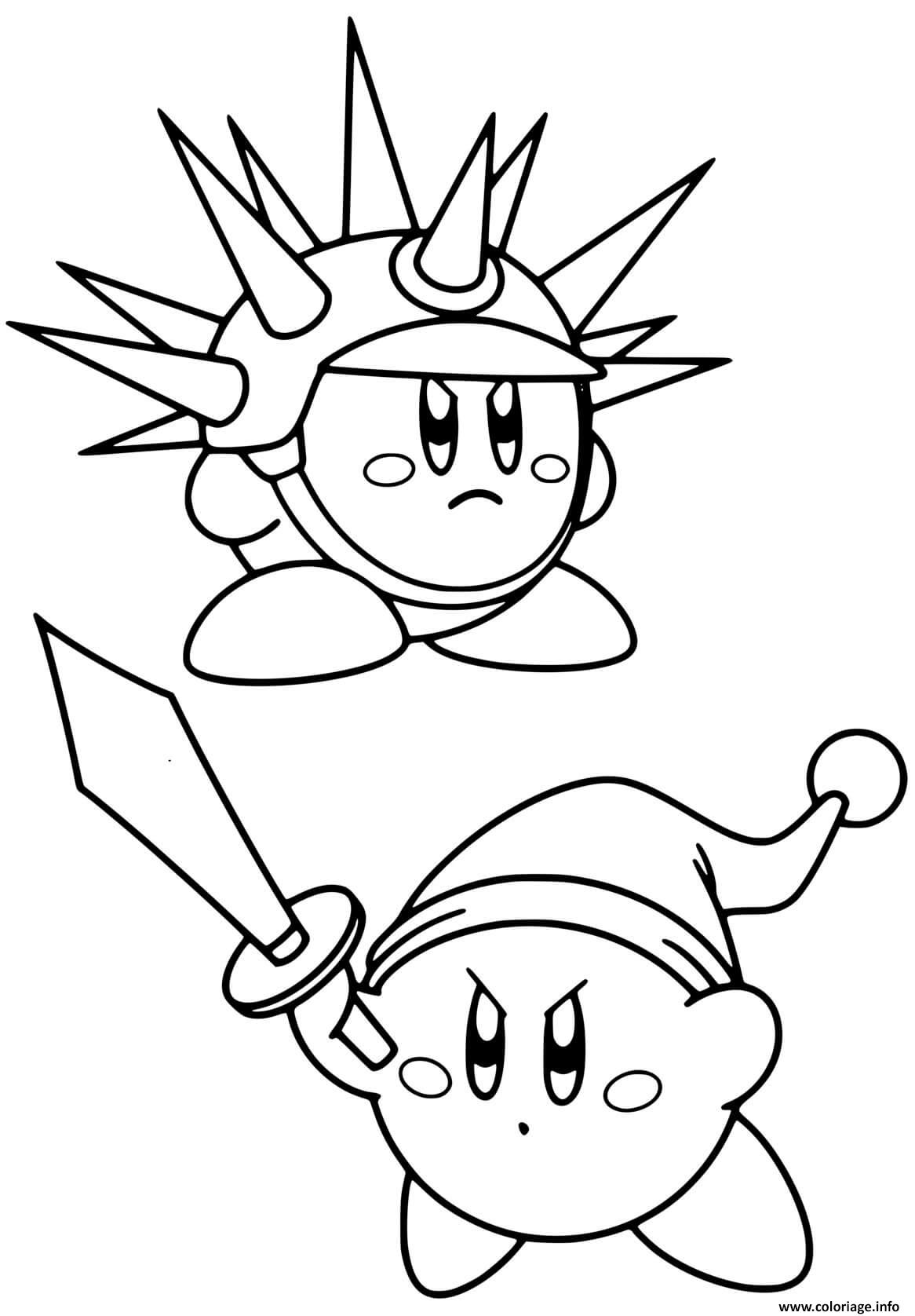 Coloriage Kirby Fighters 2 Dessin à Imprimer