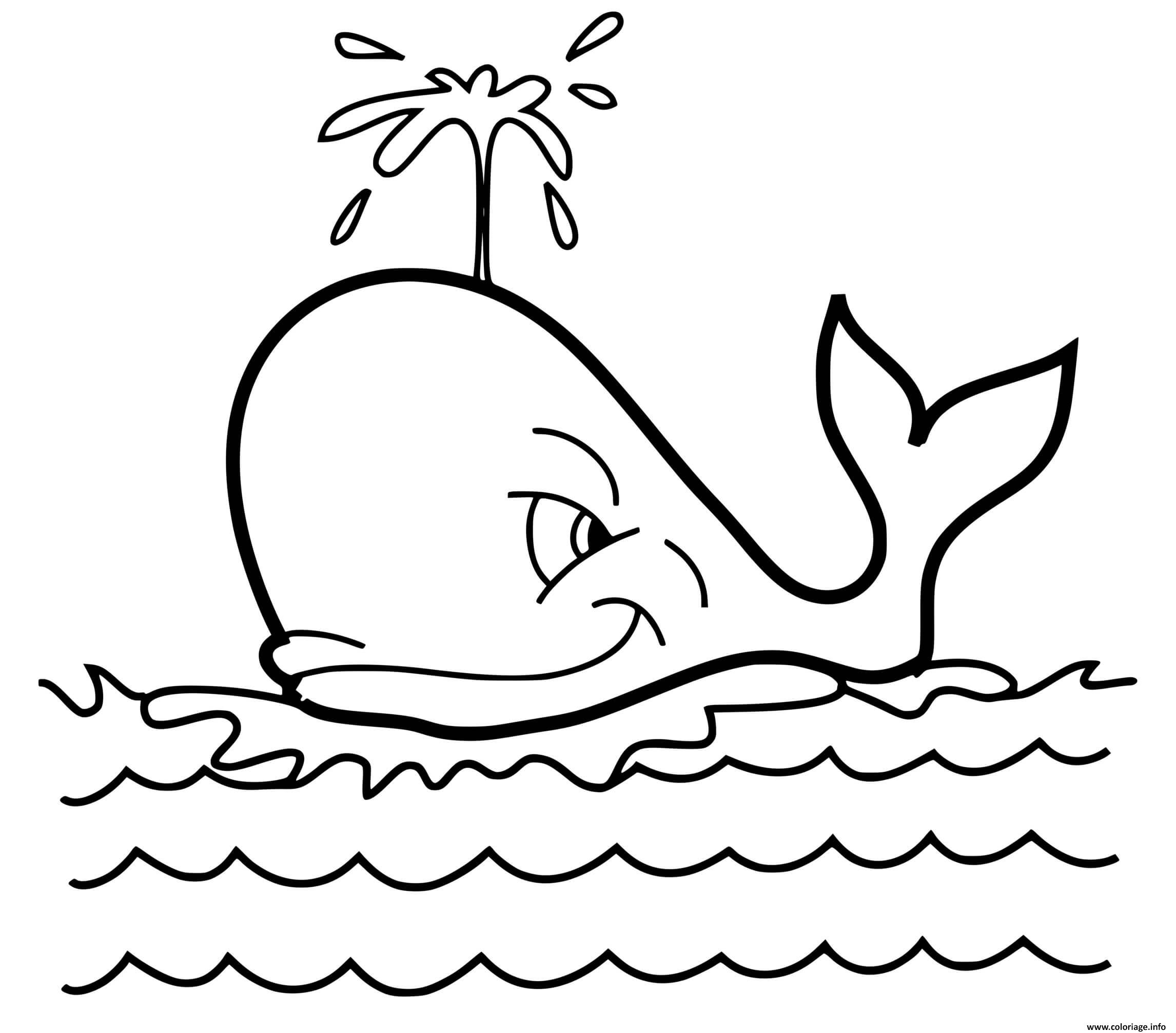 Dessin baleine a bosse adore la mer Coloriage Gratuit à Imprimer