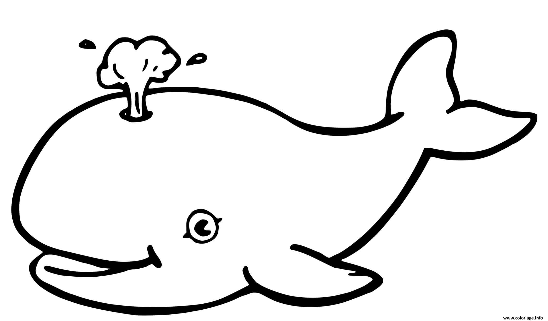 Dessin baleine simple pour enfants Coloriage Gratuit à Imprimer