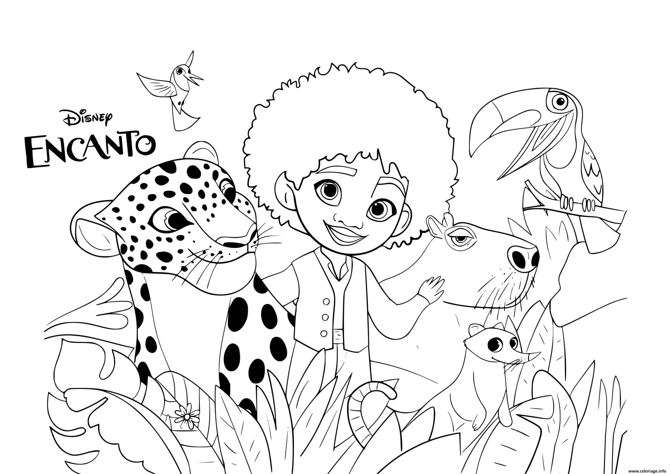 Coloriage Encanto animals - JeColorie.com