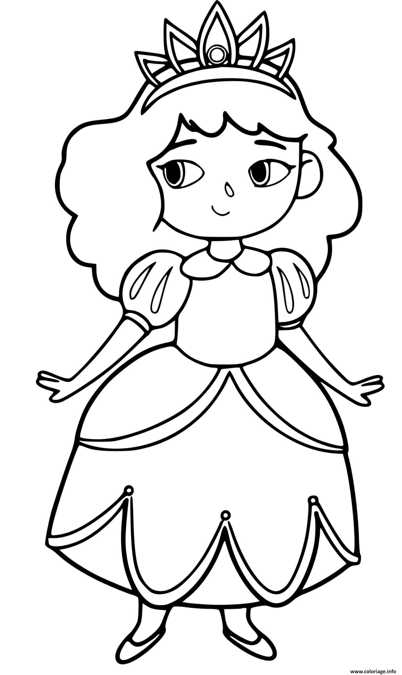 Dessin jeune princesse timide cp facile Coloriage Gratuit à Imprimer