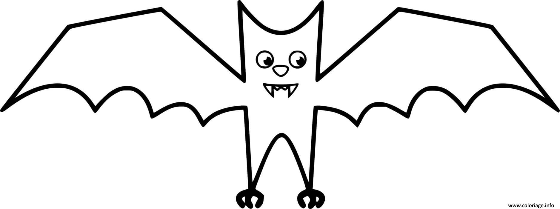 Dessin Simple adorable chauve souris Coloriage Gratuit à Imprimer