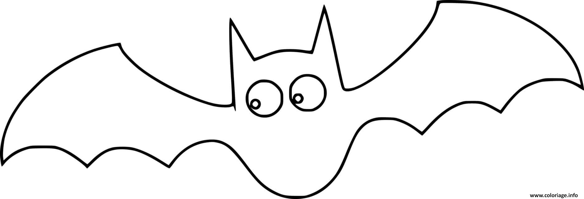 Coloriage Simple chauve souris - JeColorie.com