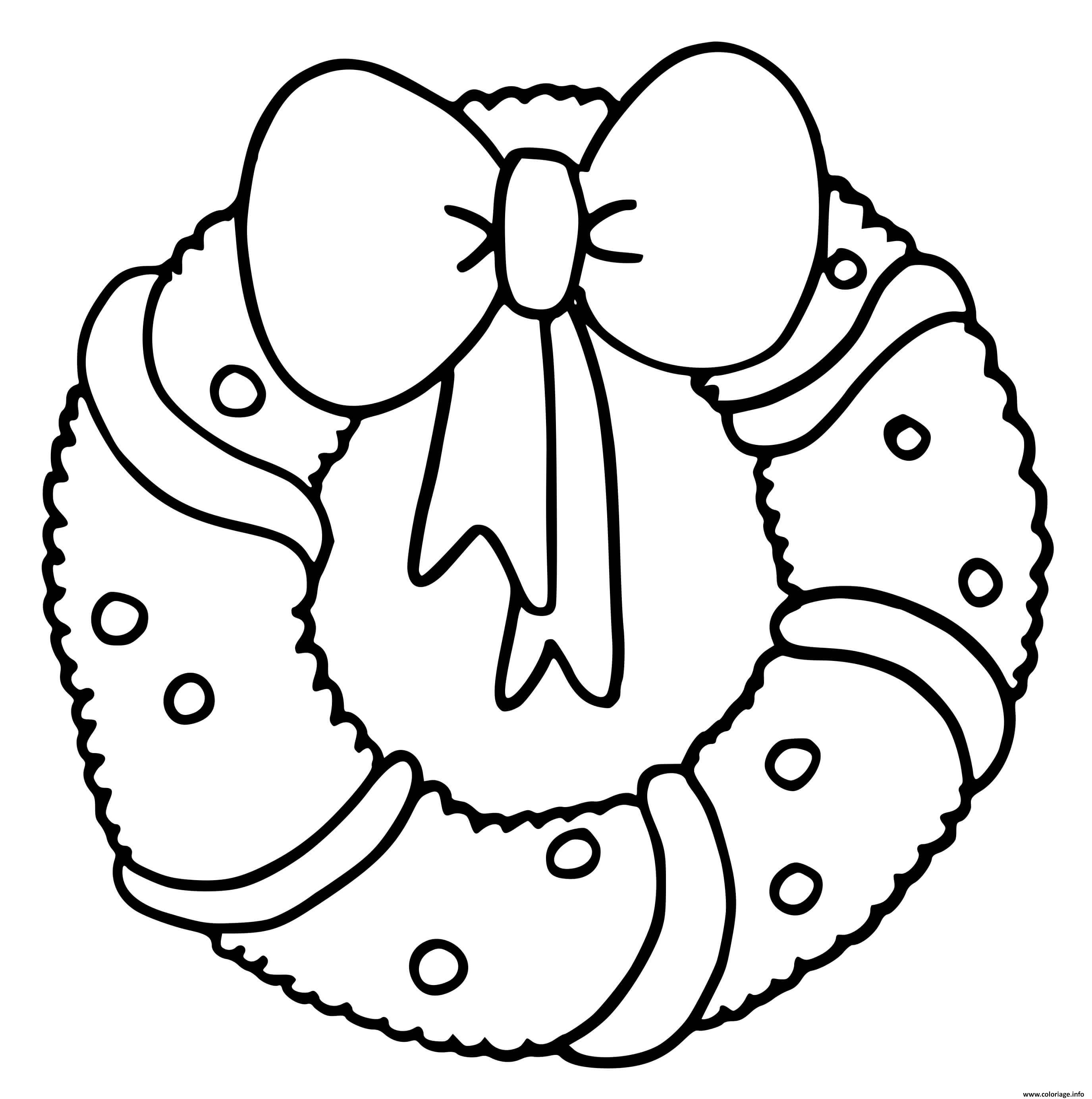 Coloriage Une Petite Couronne De Noel Facile Dessin Couronne De