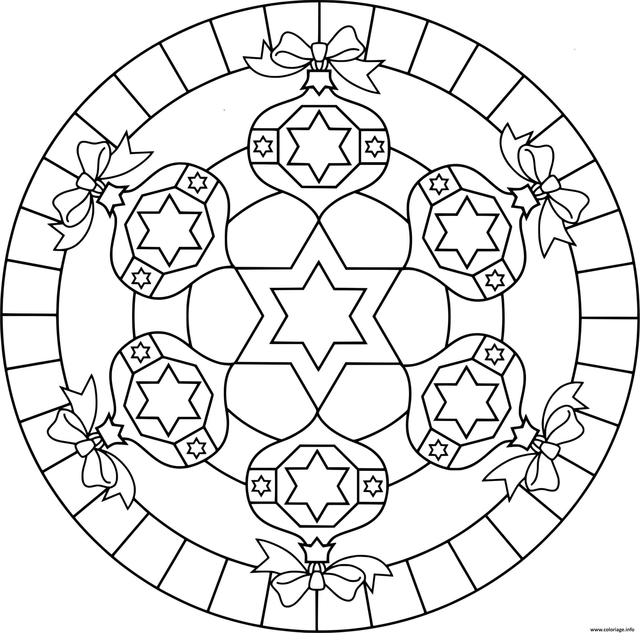 Dessin mandala boule de noel adulte Coloriage Gratuit à Imprimer