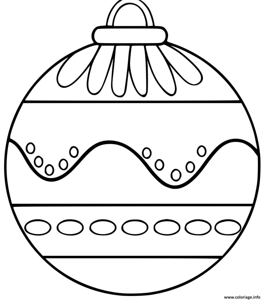 Coloriage boule de noel avec motifs varies  JeColorie.com