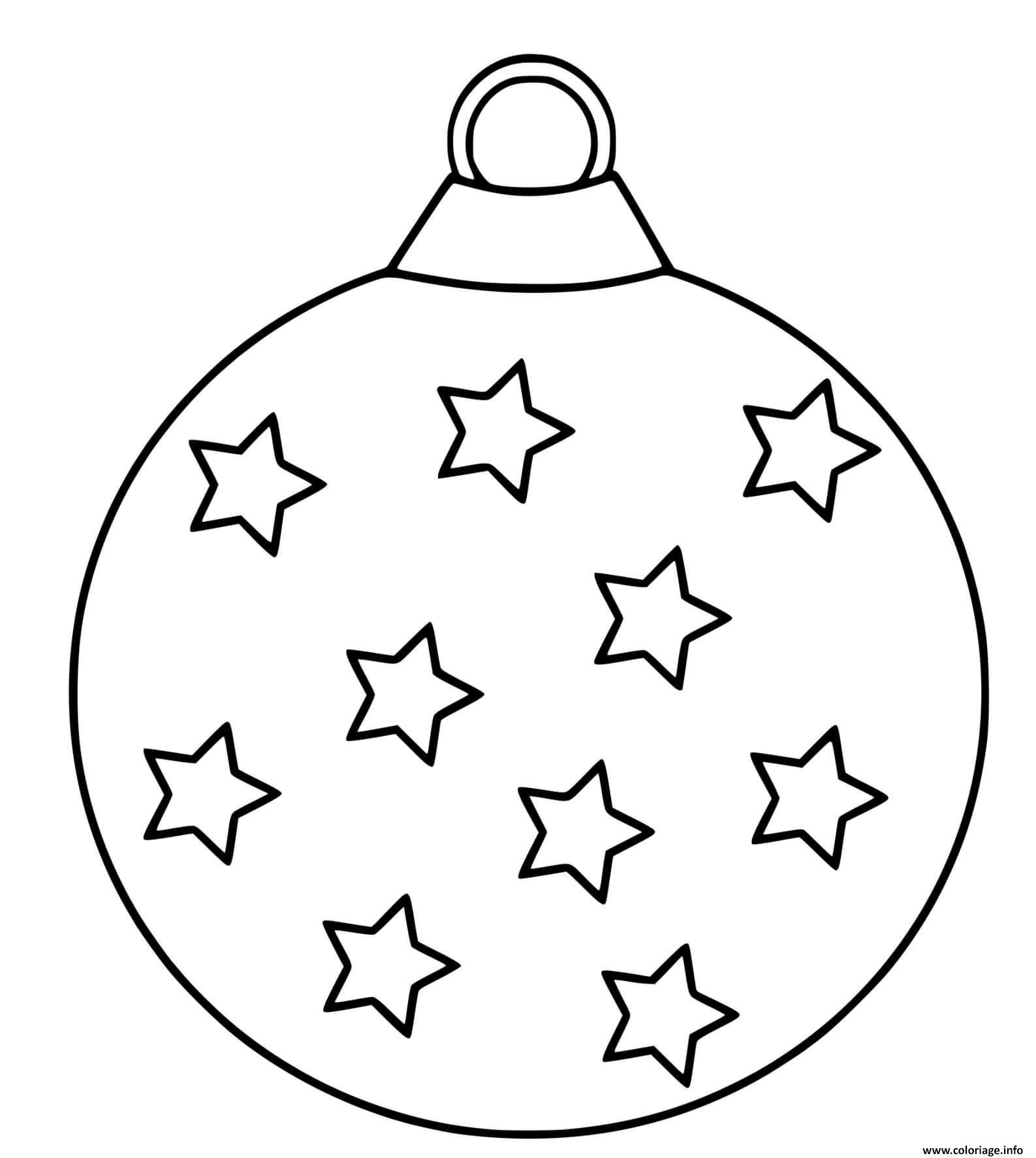 Dessin boule de noel maternelle etoiles Coloriage Gratuit à Imprimer