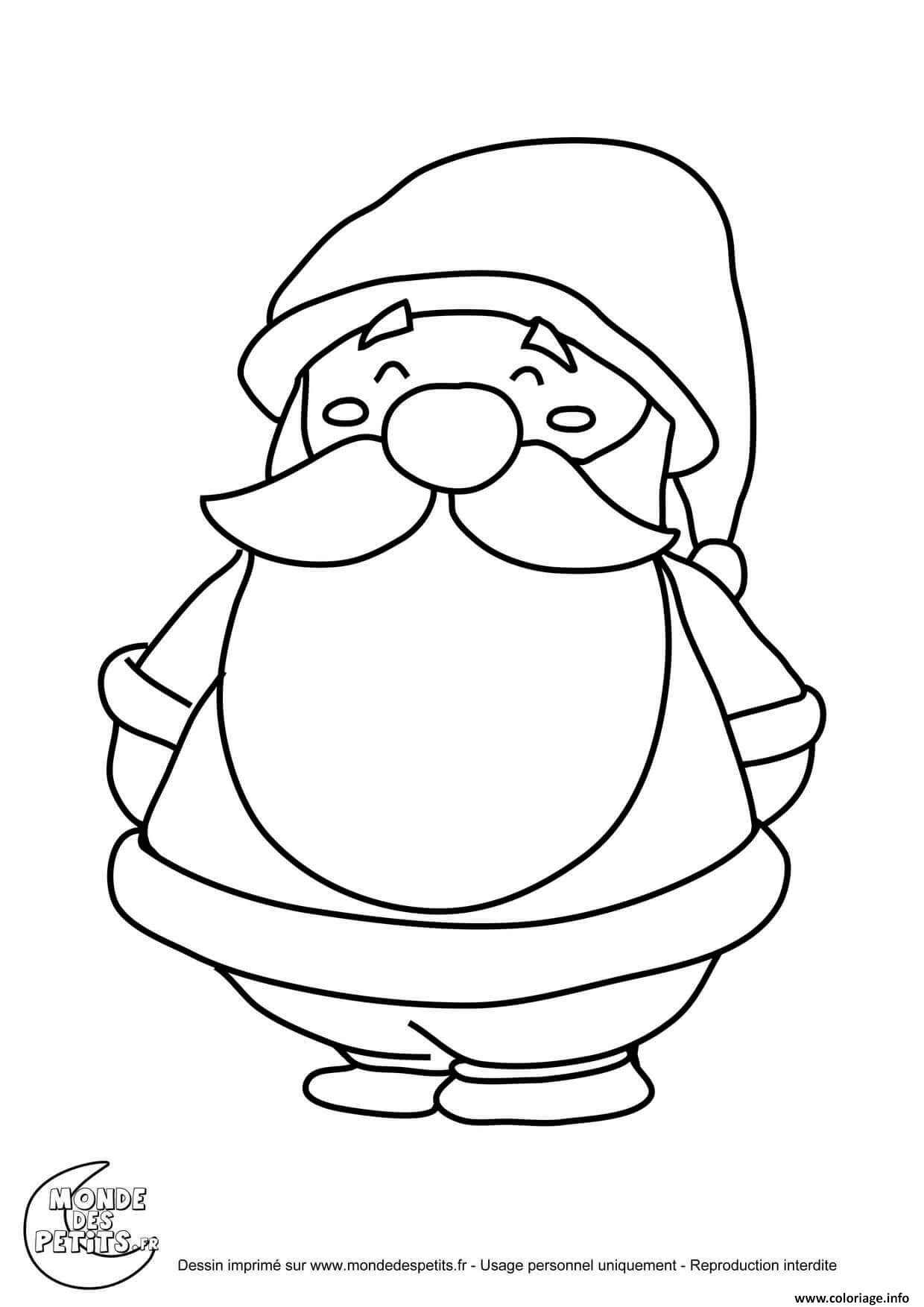 Dessin titounis pere noel mignon Coloriage Gratuit à Imprimer