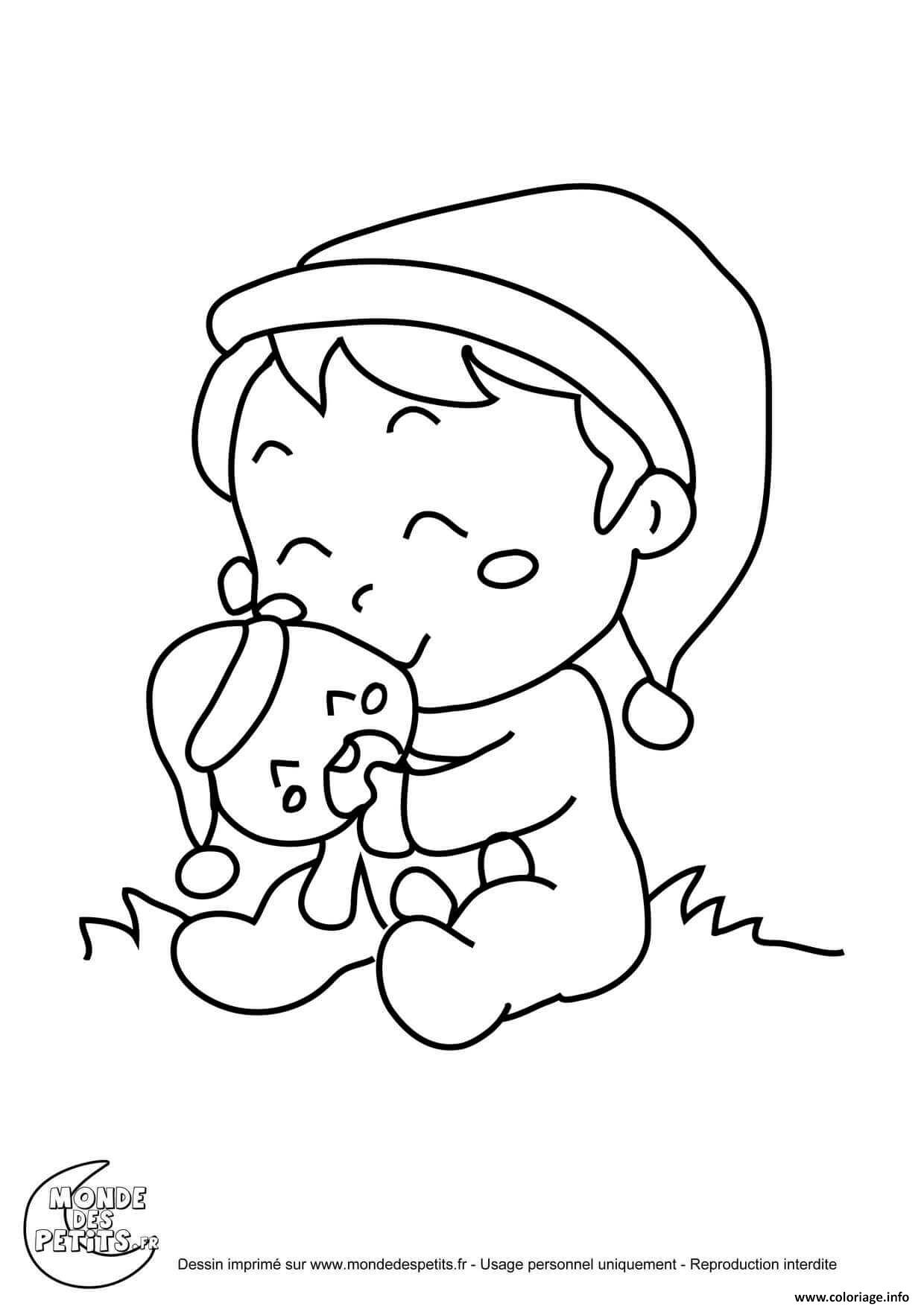 Dessin titounis nounours noel bebe Coloriage Gratuit à Imprimer