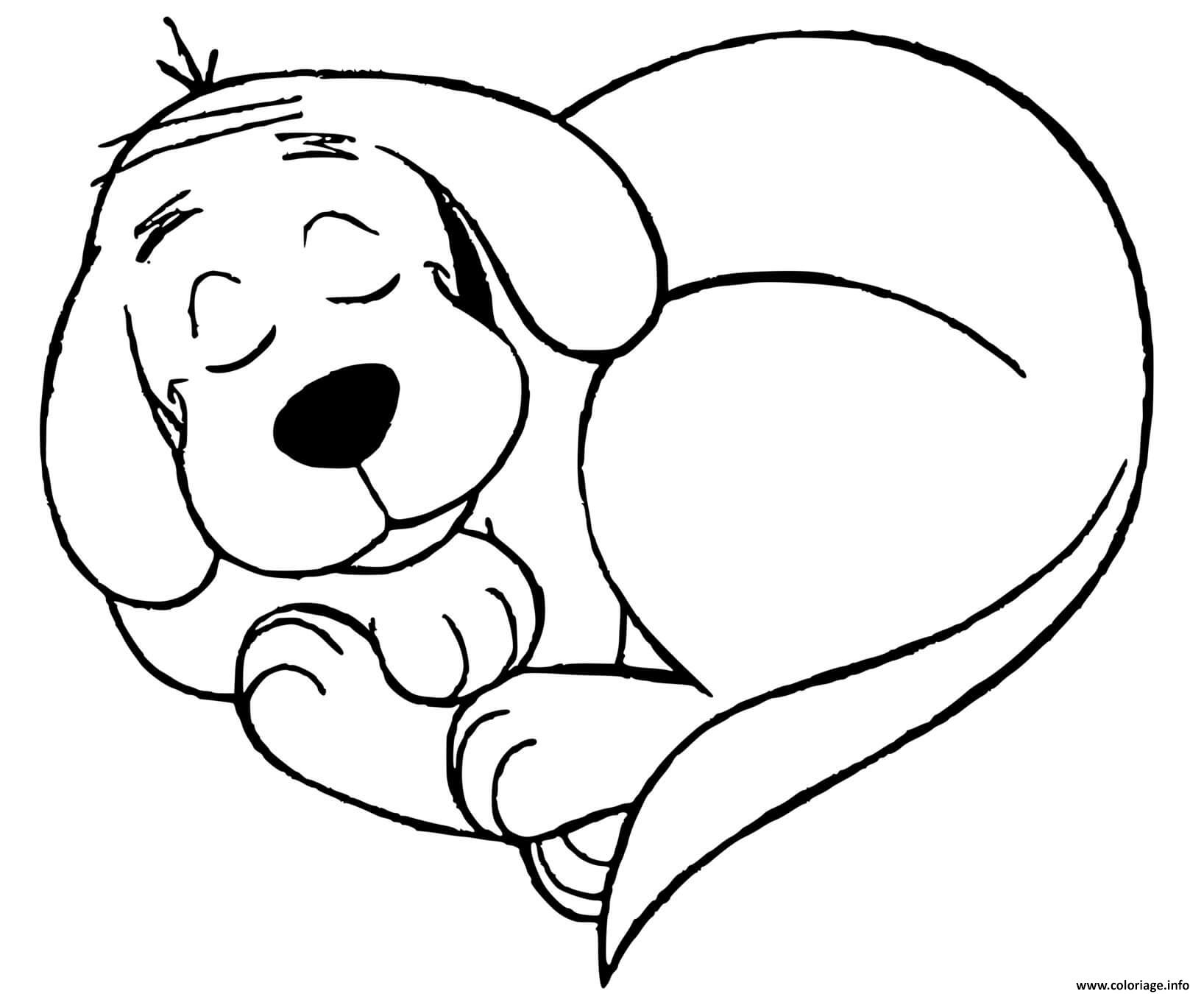 Dessin Clifford le chien se repose Coloriage Gratuit à Imprimer