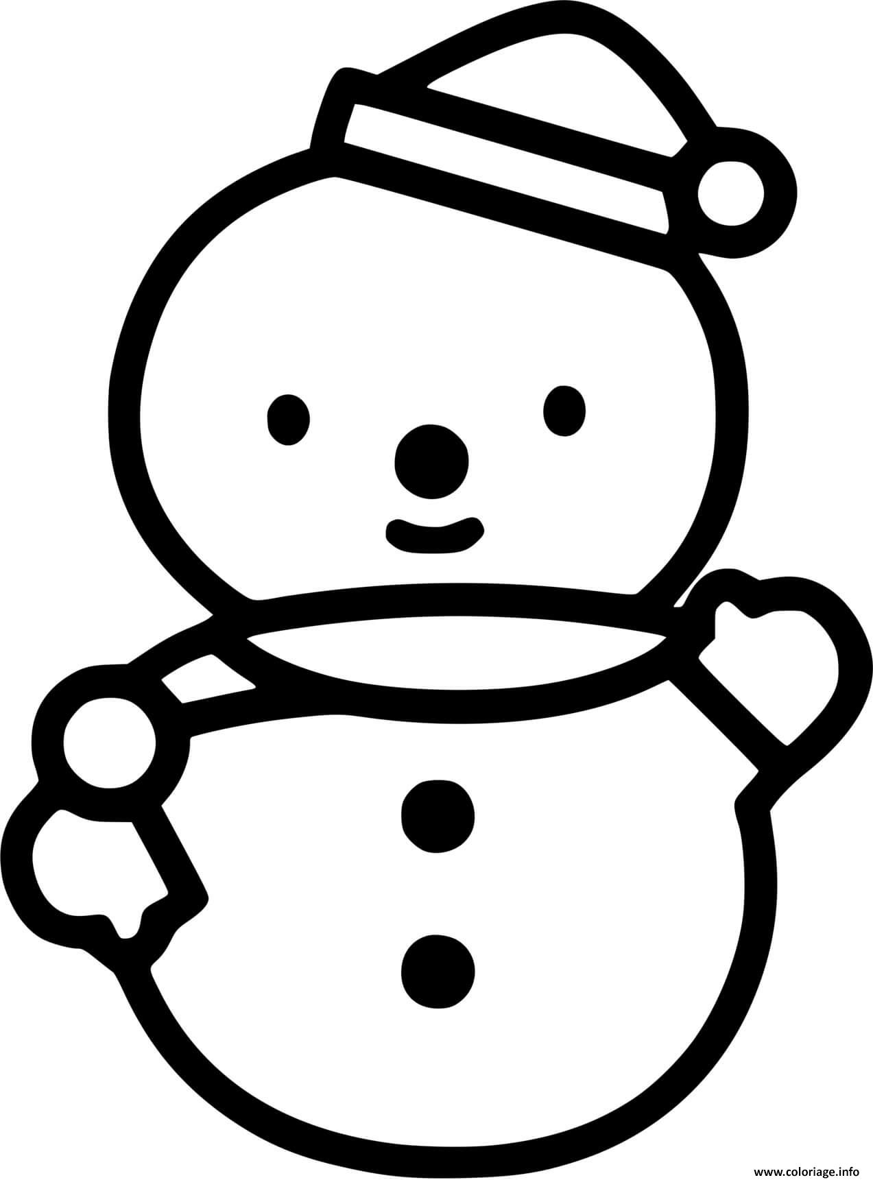 Dessin bonhomme de neige facile maternelle tres simple Coloriage Gratuit à Imprimer