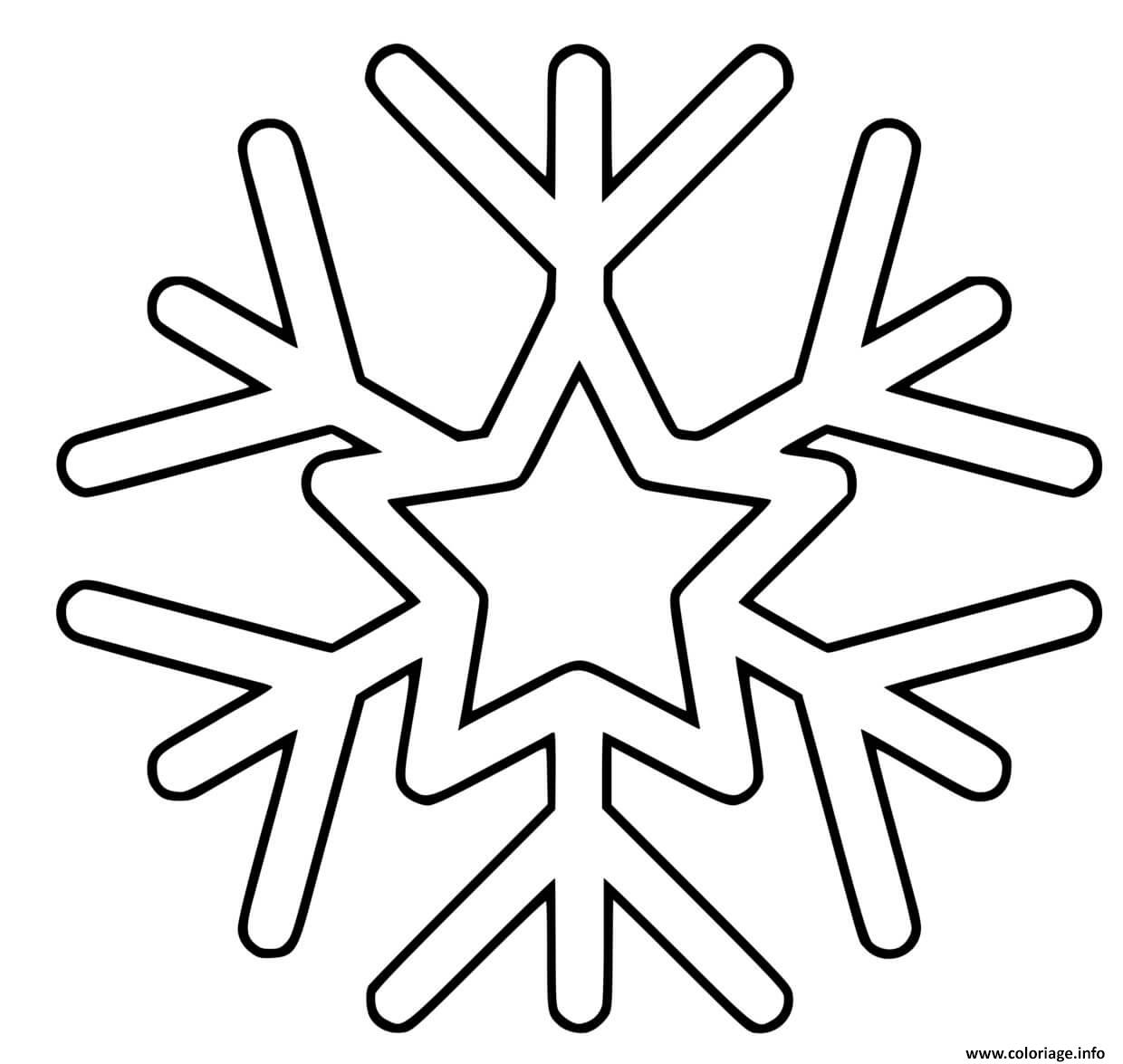 Dessin flocon de neige avec une etoile Coloriage Gratuit à Imprimer