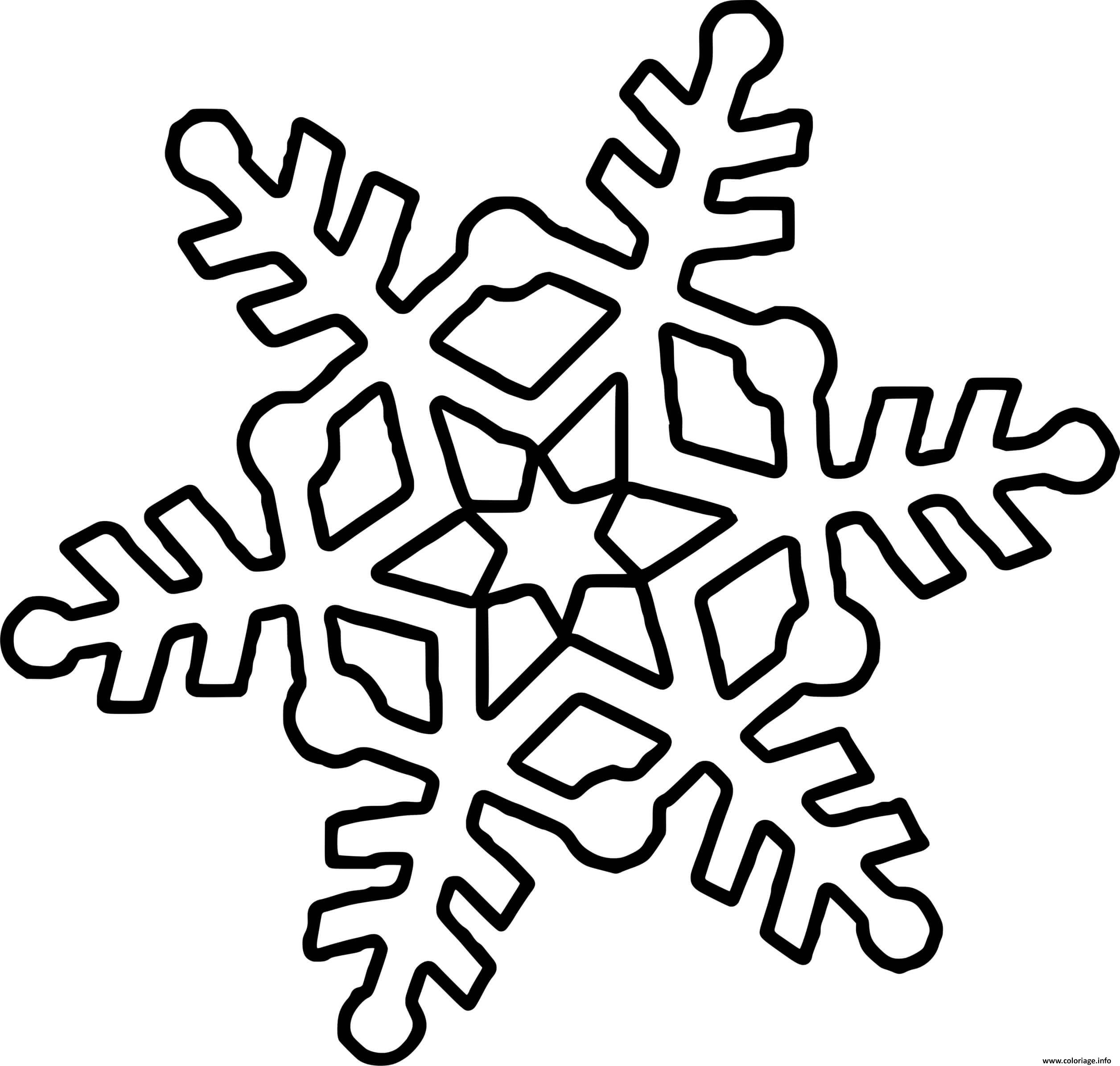 Dessin flocon de neige hexagone etoile Coloriage Gratuit à Imprimer