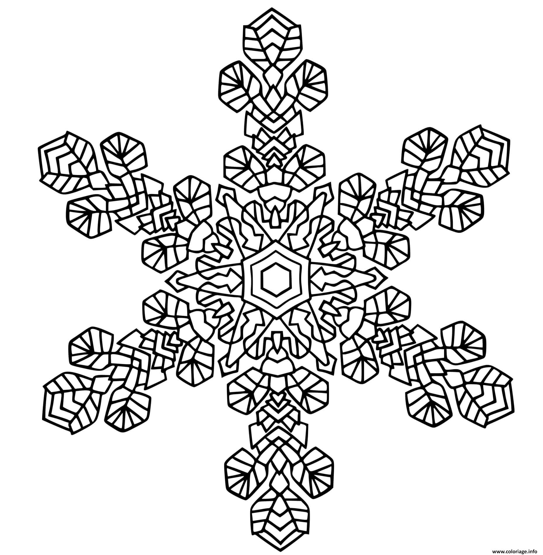 Coloriage mandala noel flocon de neige - JeColorie.com