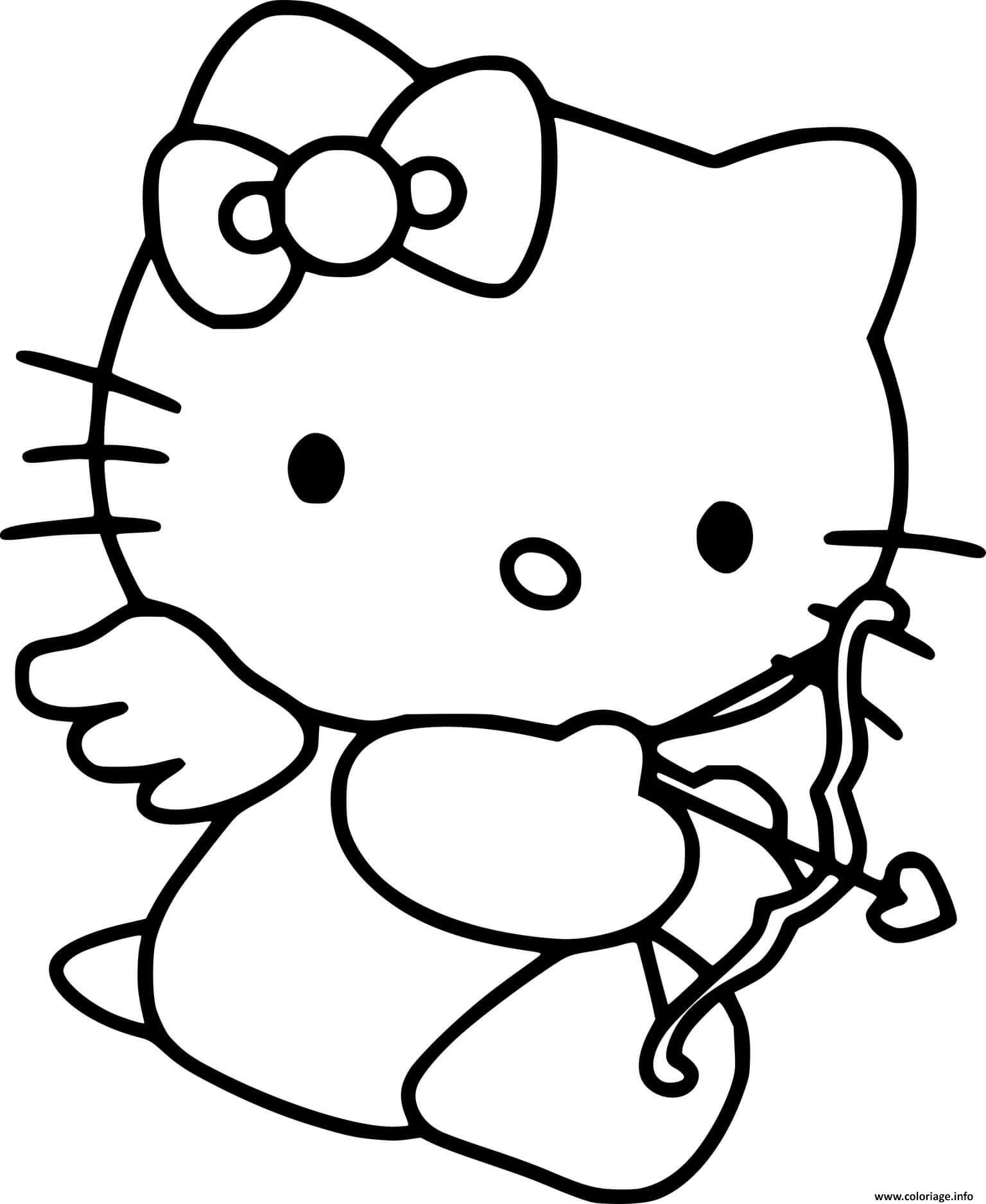Dessin Cupidon Hello Kitty Coloriage Gratuit à Imprimer